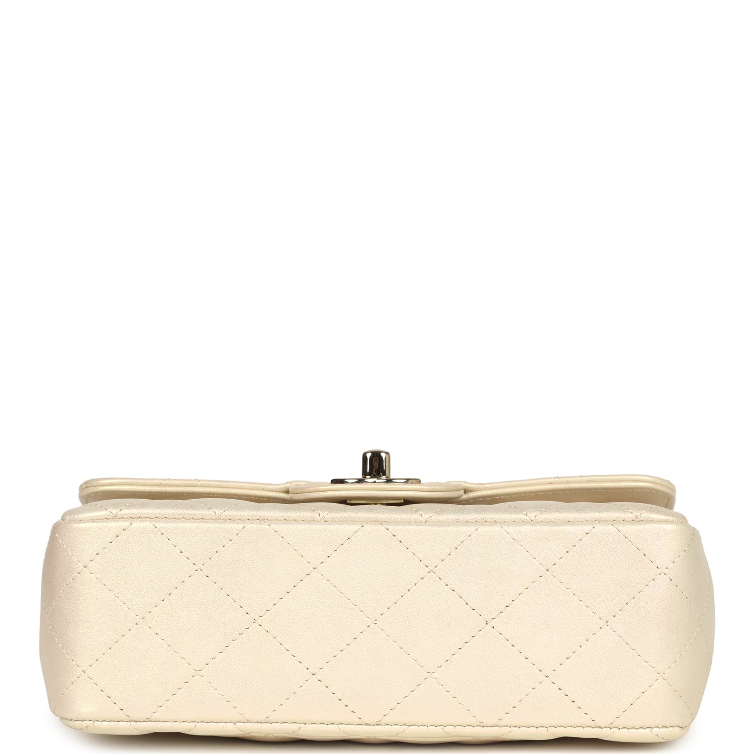 Chanel Mini Rectangular Flap Bag Iridescent Ivory Lambskin Light Gold Hardware