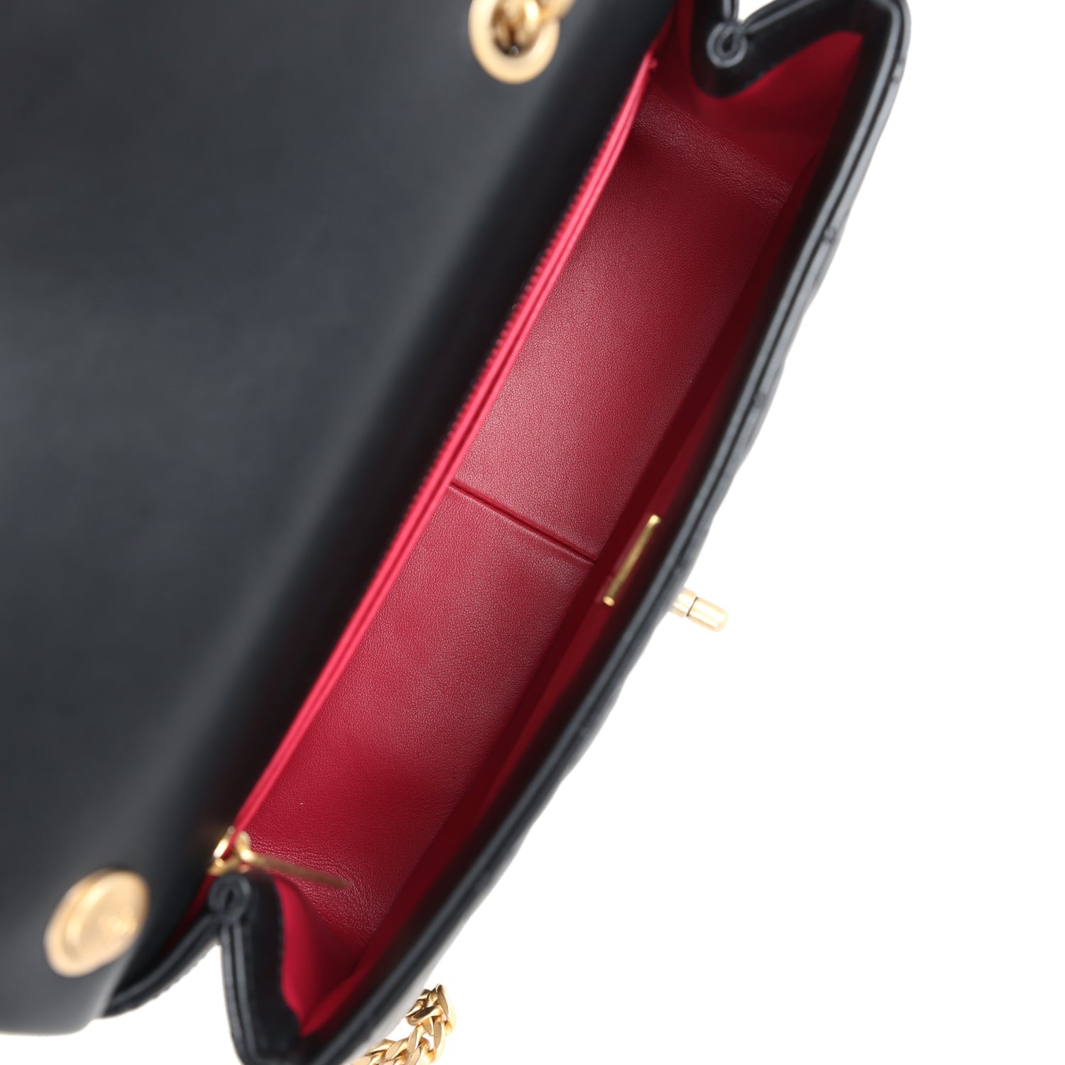 Chanel Medium Camellia Crush Flap Bag Black Lambskin Antique Gold Hardware