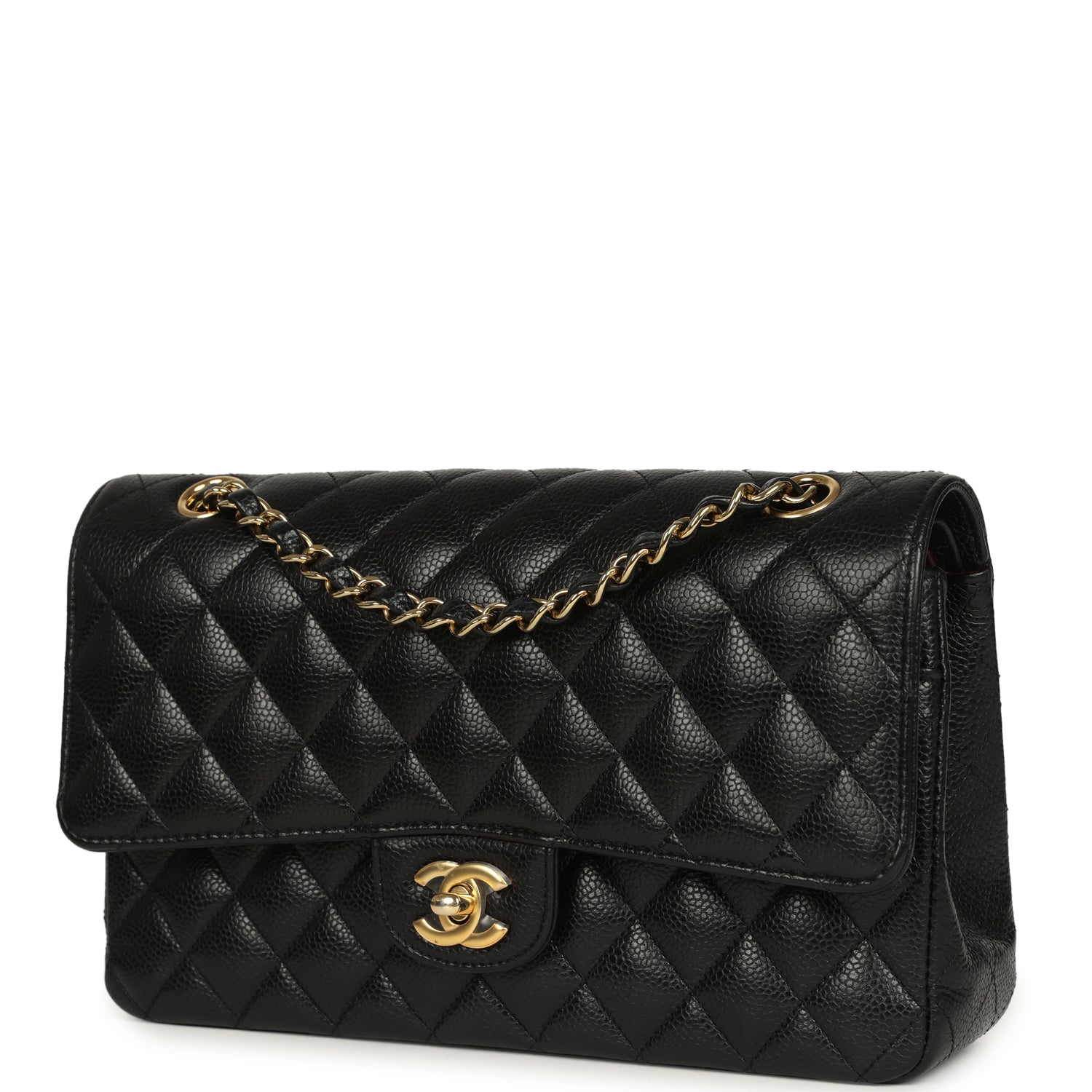 Chanel Medium Classic Double Flap Black Caviar Gold Hardware