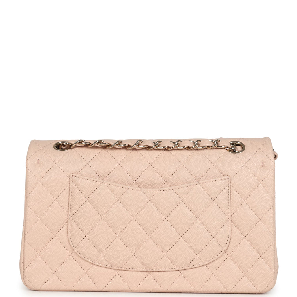 Chanel Medium Classic Double Flap Light Beige Caviar Light Gold Hardware
