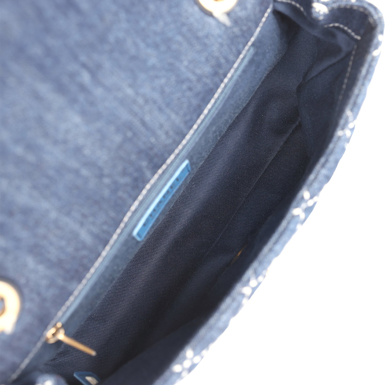 Chanel Medium Classic Flap Bag Blue Denim Aged Gold Hardware