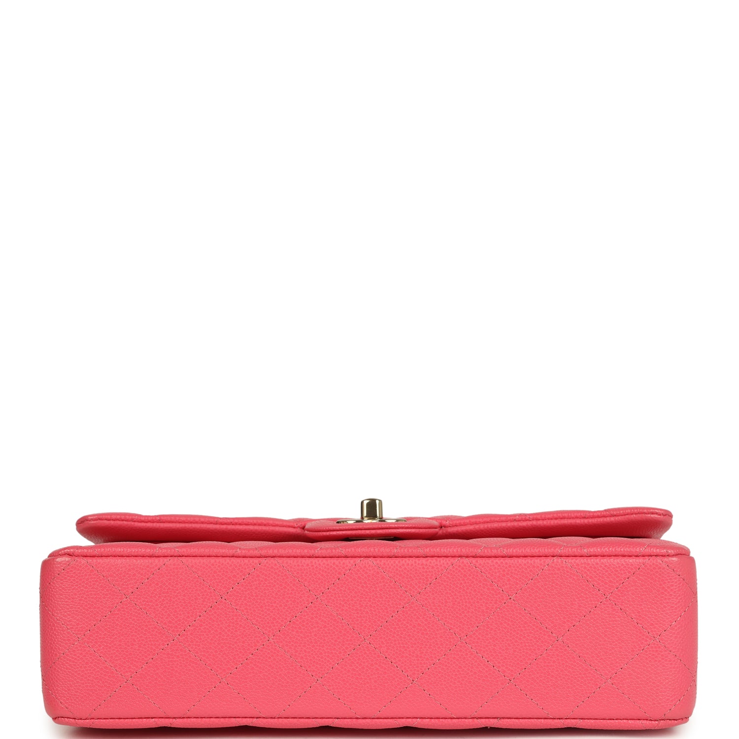 Chanel Medium Classic Double Flap Bag Dark Pink Shiny Caviar Gold Hardware