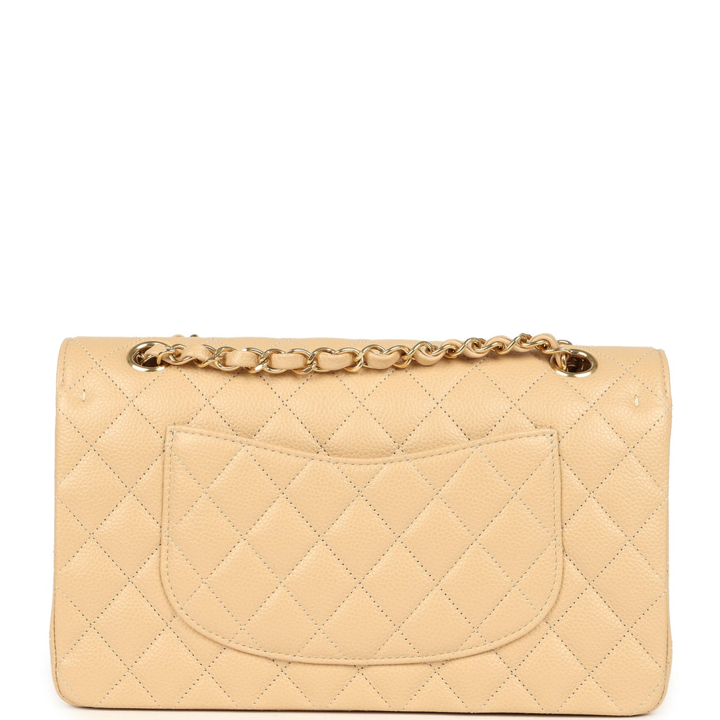 Chanel Medium Classic Double Flap Beige Clair Caviar Gold Hardware