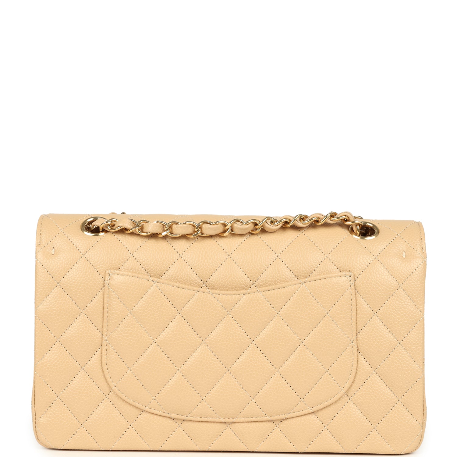 Chanel Medium Classic Double Flap Beige Clair Caviar Gold Hardware