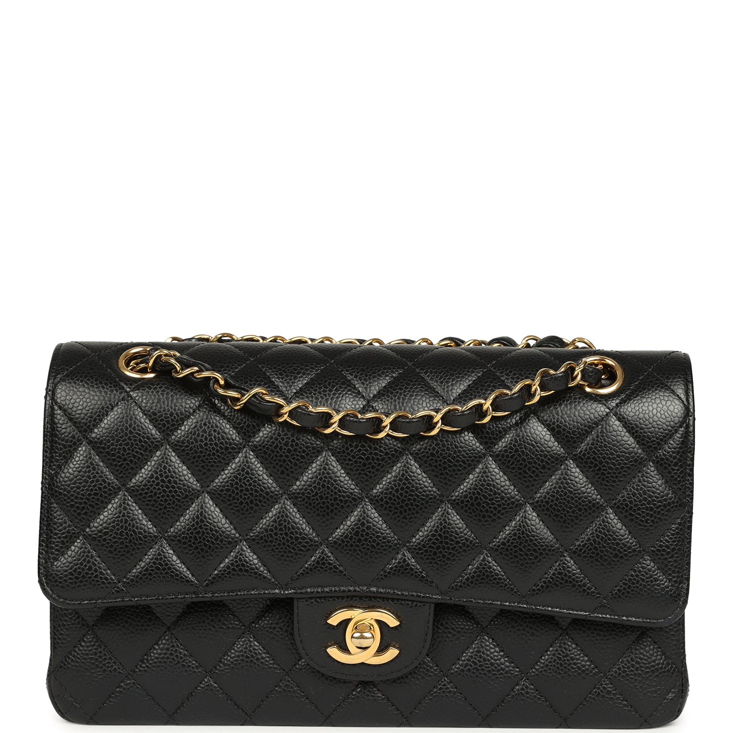 Chanel Medium Classic Double Flap Black Caviar Gold Hardware