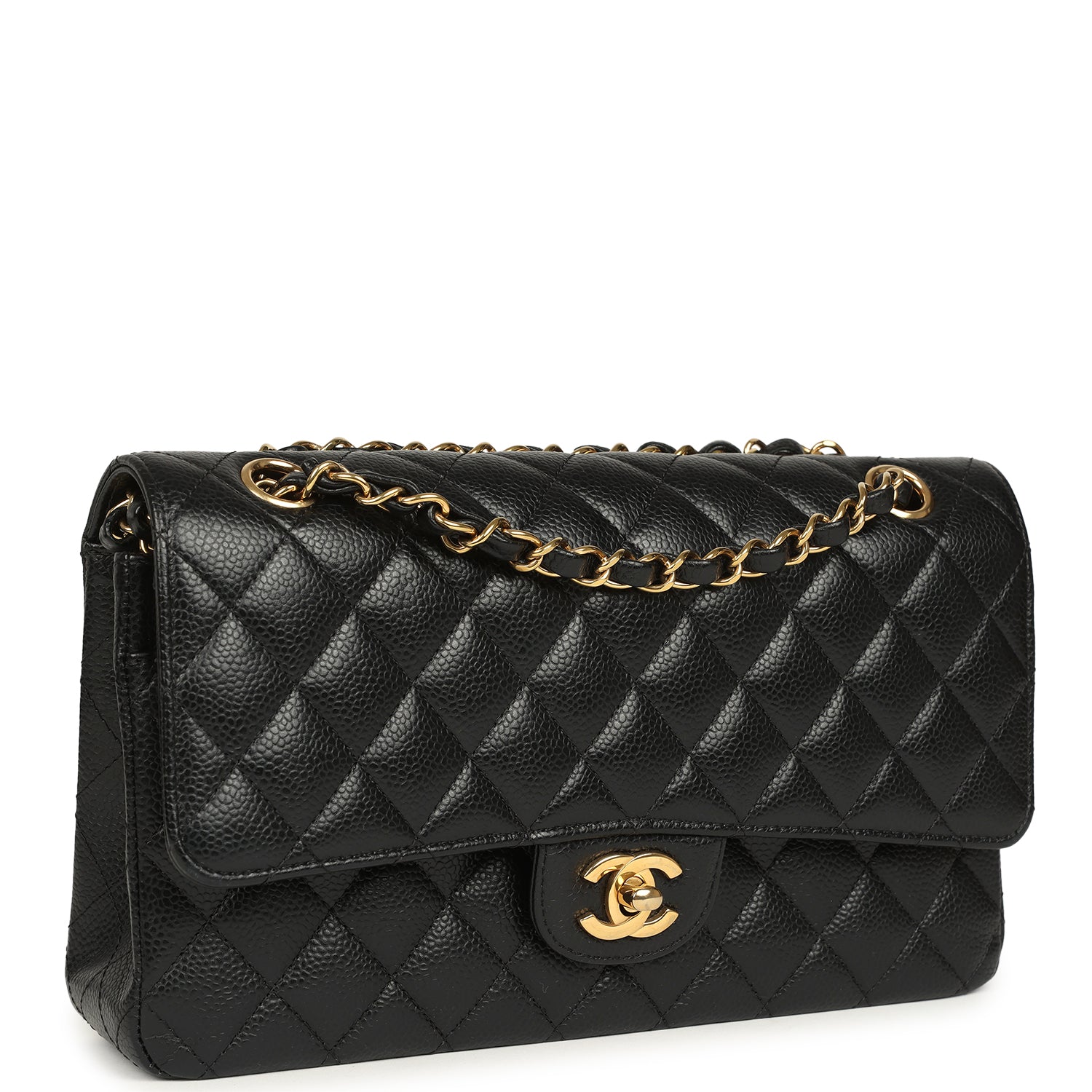 Chanel Medium Classic Double Flap Black Caviar Gold Hardware