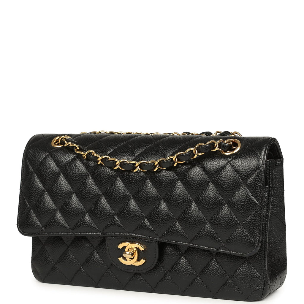 Chanel Medium Classic Double Flap Black Caviar Gold Hardware