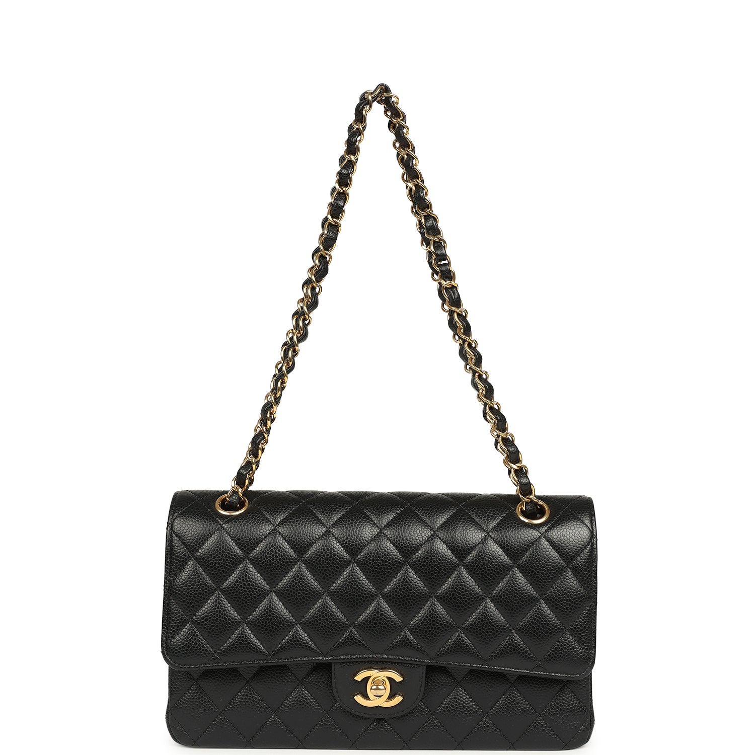 Chanel Medium Classic Double Flap Black Caviar Gold Hardware