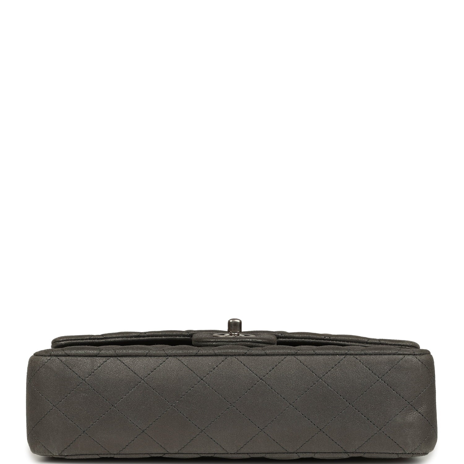 Chanel Medium Classic Double Flap Bag Charcoal Metallic Goatskin Aged Ruthenium Hardware