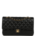 Chanel Medium Classic Double Flap Bag Black Lambskin Gold Hardware