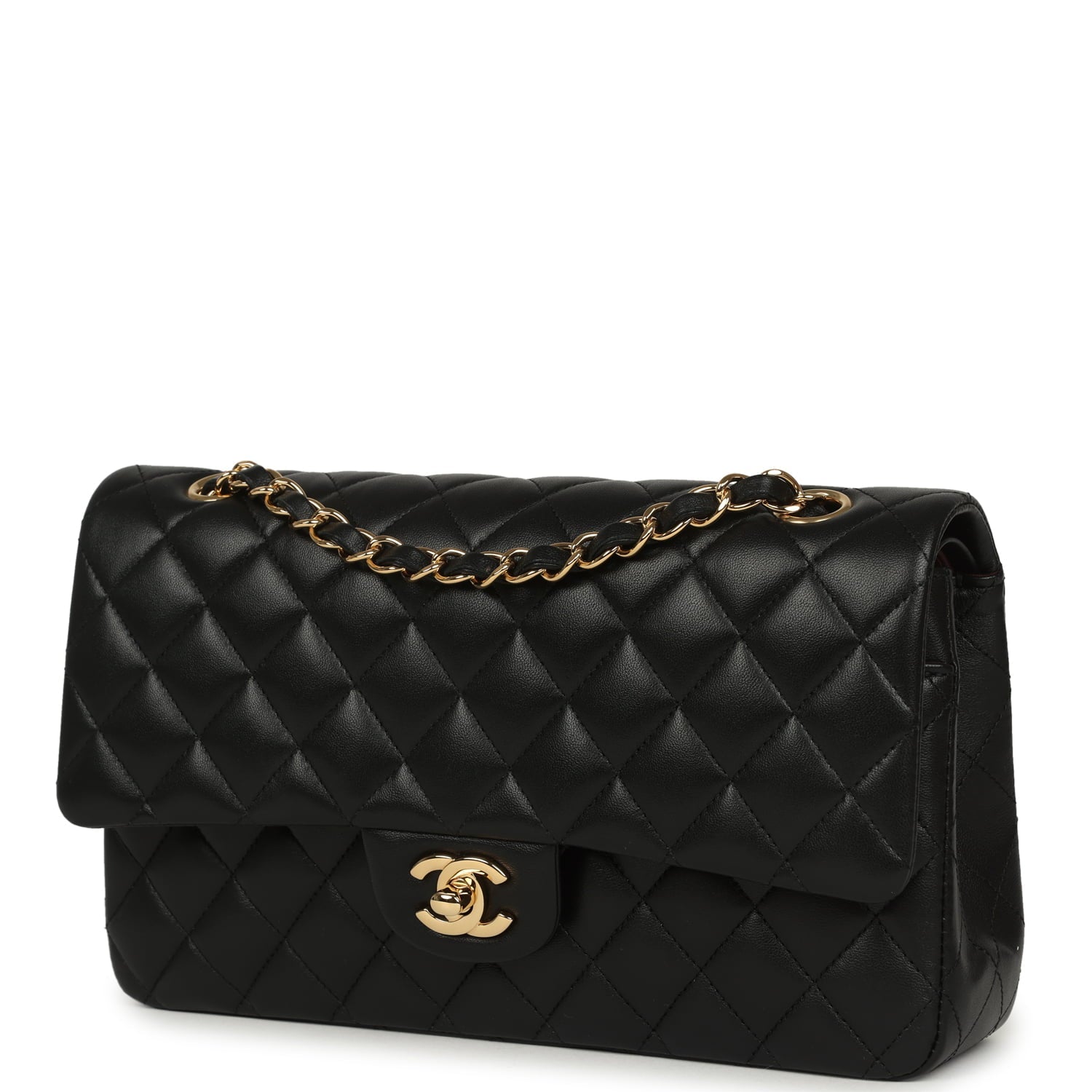 Chanel Medium Classic Double Flap Bag Black Lambskin Gold Hardware