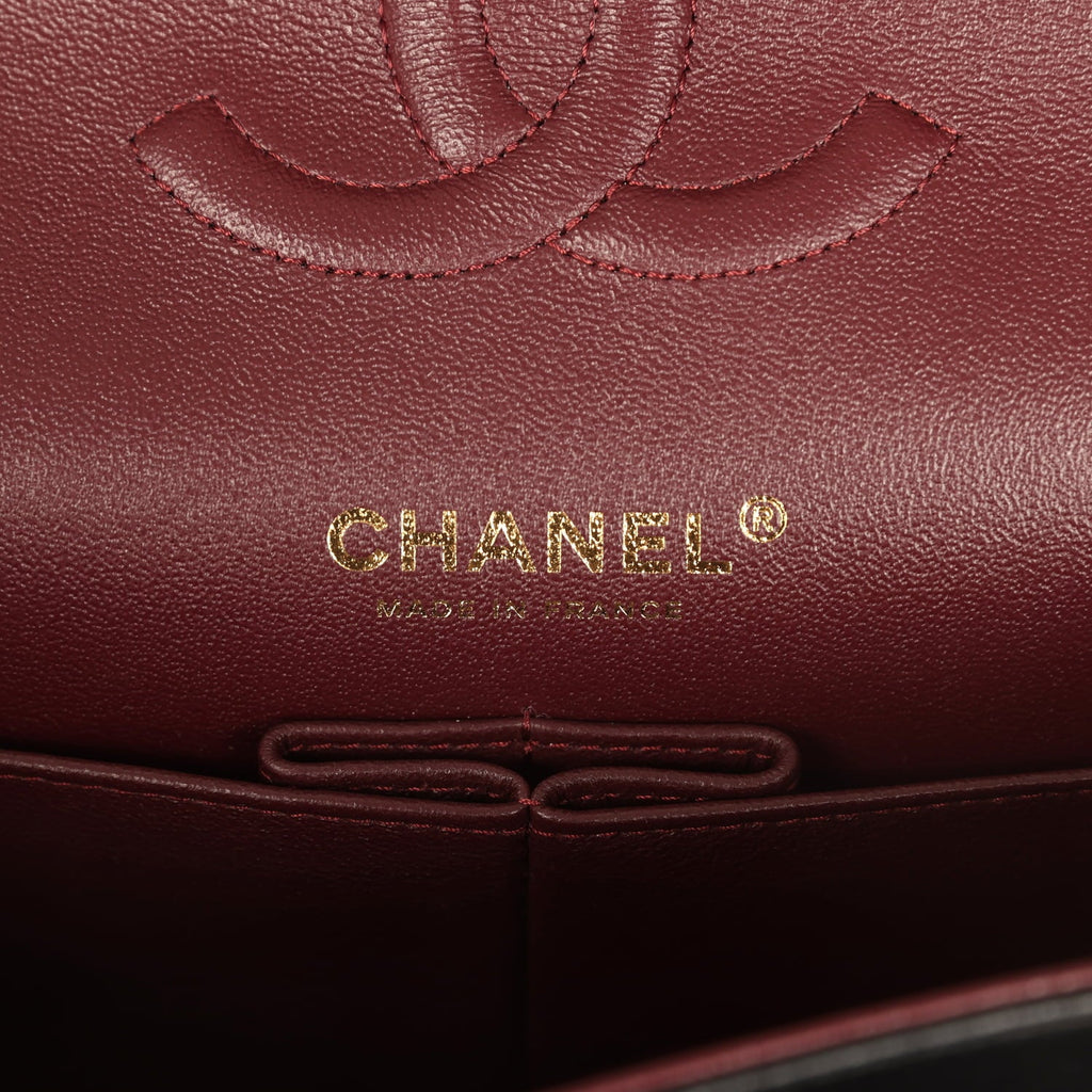 Chanel Medium Classic Double Flap Bag Black Lambskin Gold Hardware