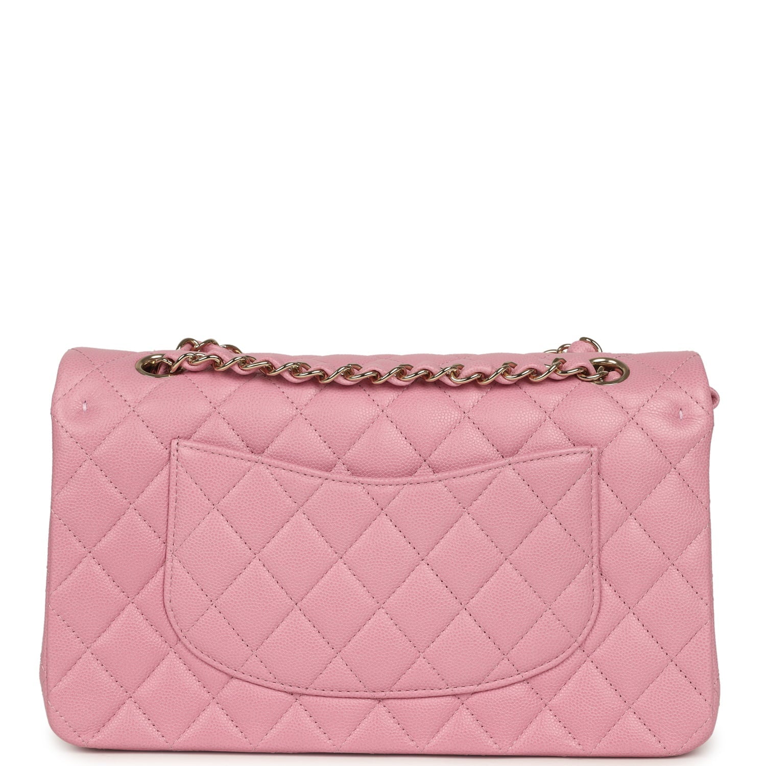 Chanel Medium Classic Double Flap Bag Pink Shiny Caviar Light Gold Hardware