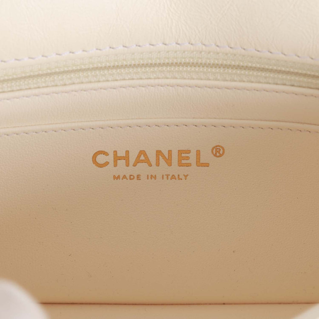 Chanel Mini Reissue 224 2.55 Flap White Aged Calfskin Antique Gold Hardware