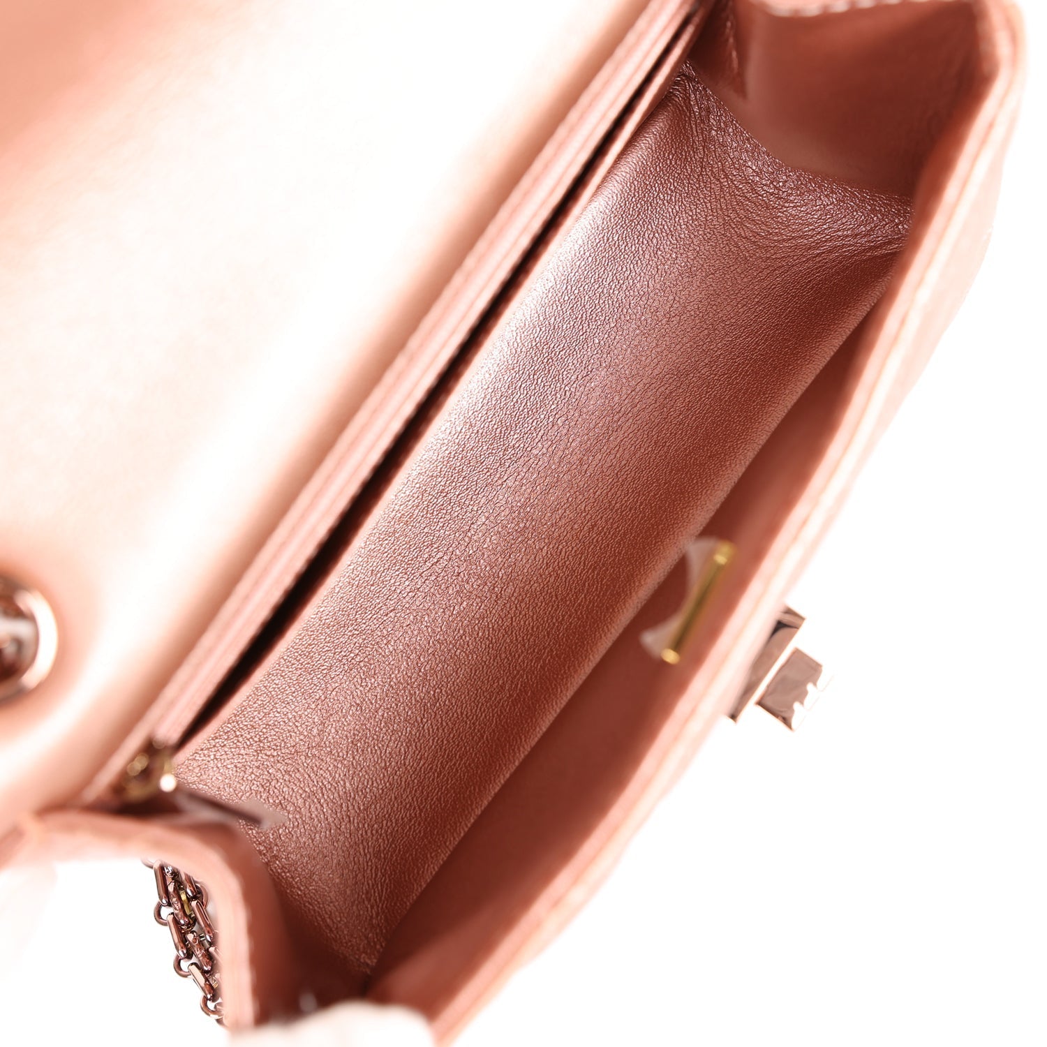 Pre-owned Chanel Mini Reissue 224 2.55 Flap Rose Gold Calfskin Rose Gold Hardware