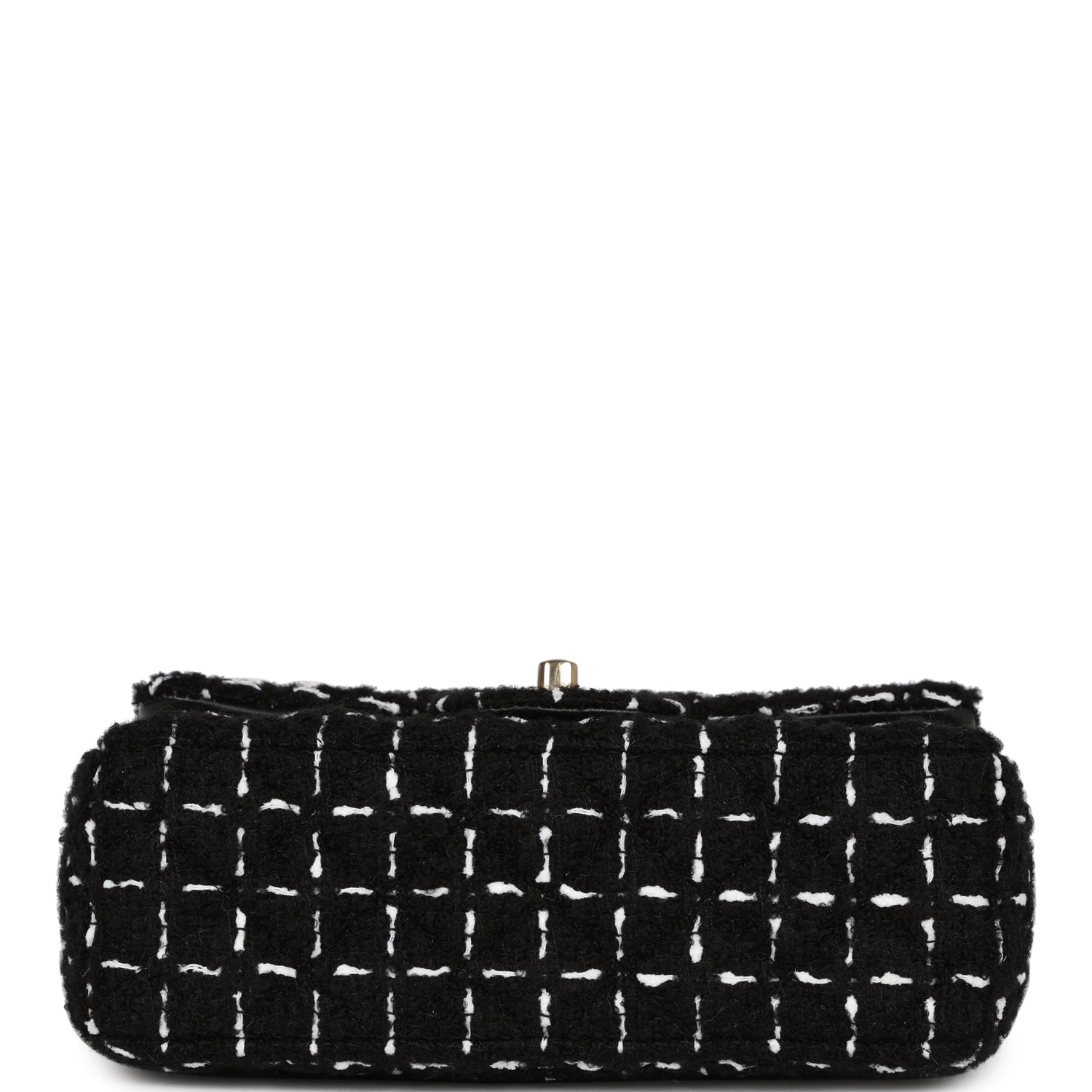 Chanel Mini Classic Rectangular Flap Black and White Tweed Gold Hardware