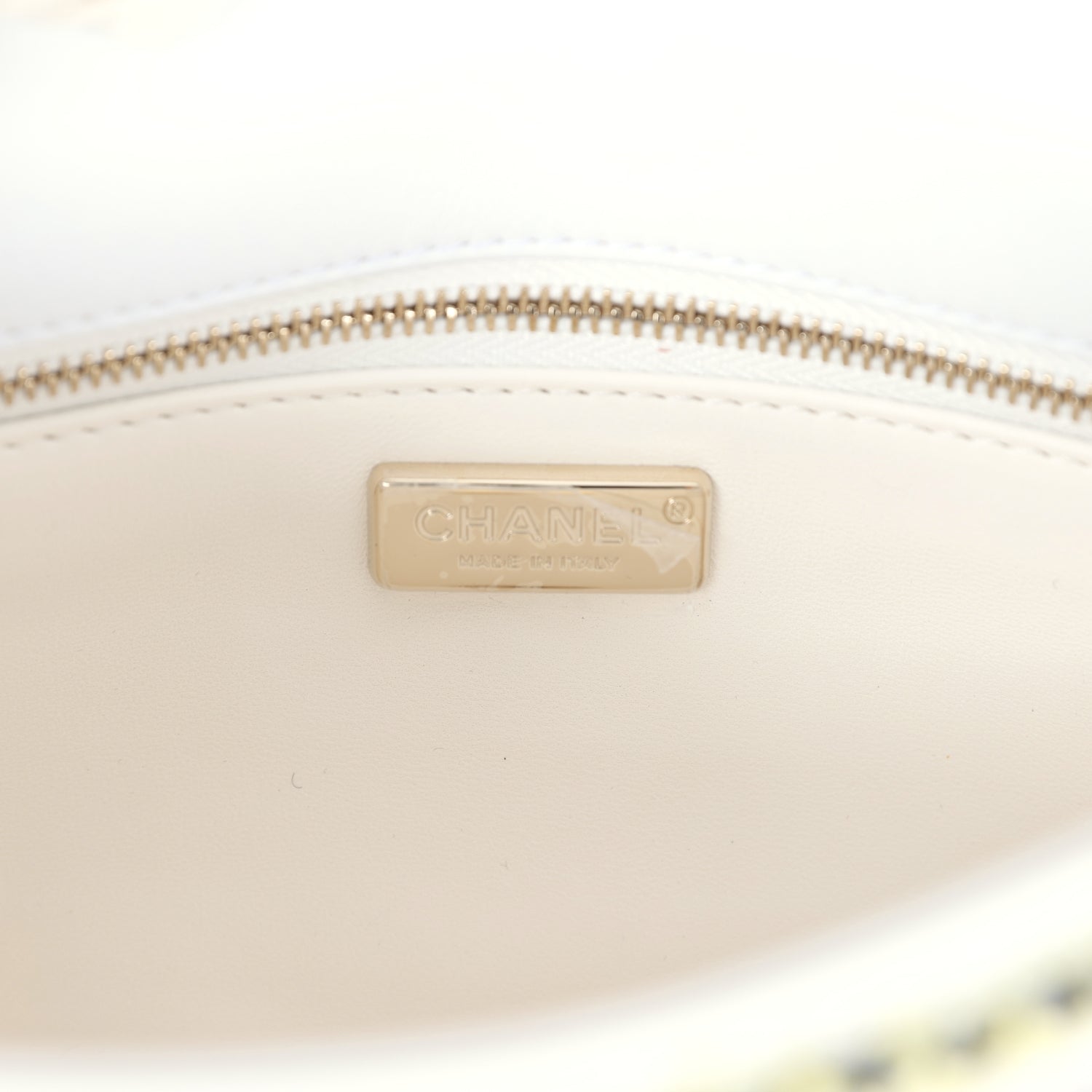Chanel Mini Rectangular Flap White Multicolor Sequin Light Gold Hardware