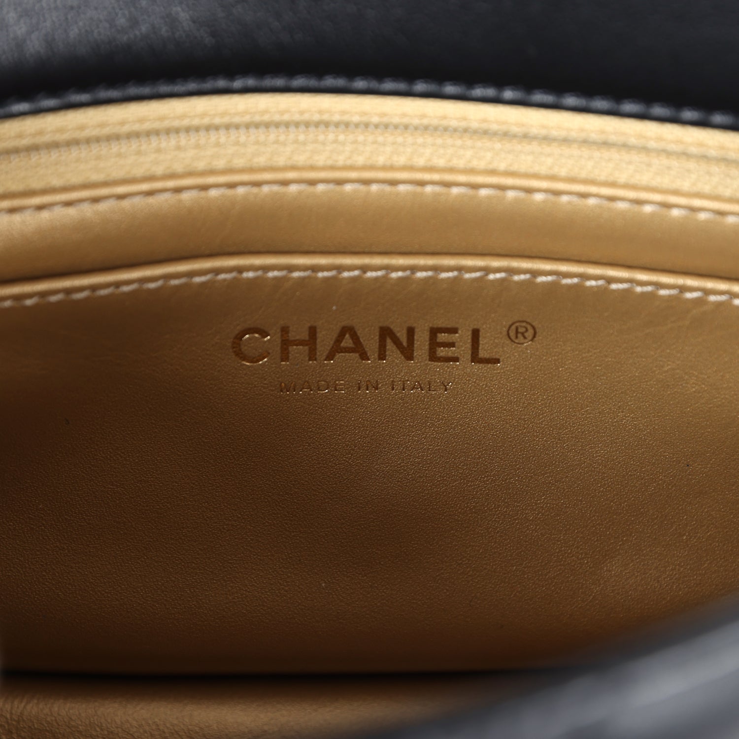 Chanel Mini Square Pearl Crush Flap Bag Black Lambskin Antique Gold Hardware