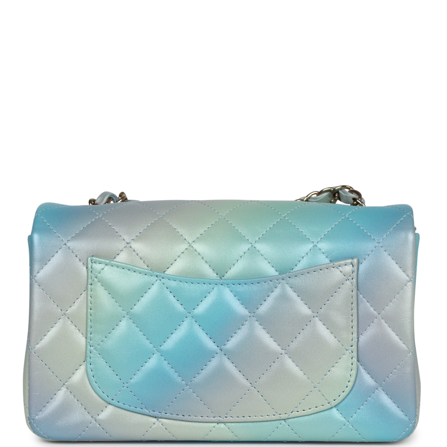 Chanel Mini Rectangular Flap Bag Iridescent Ombre Lambskin Light Gold Hardware