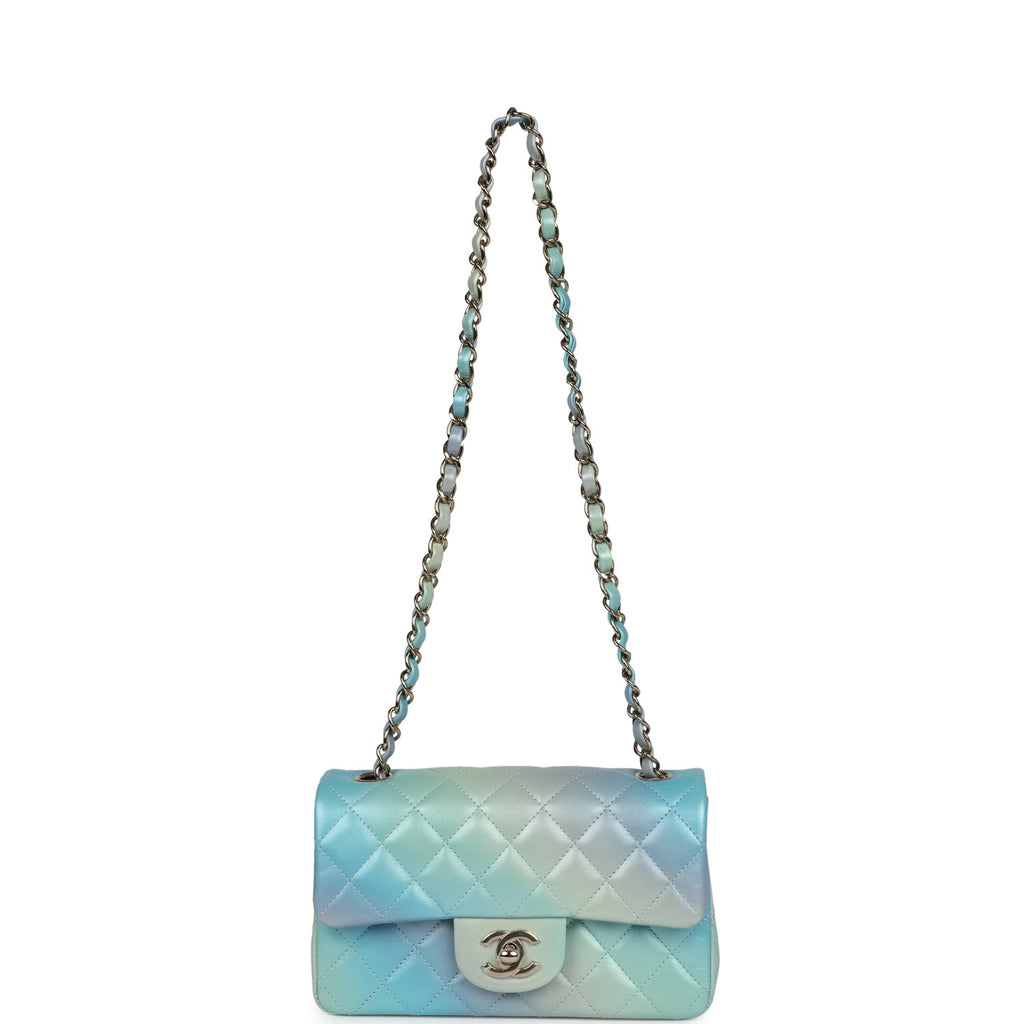 Chanel Mini Rectangular Flap Bag Iridescent Ombre Lambskin Light Gold Hardware