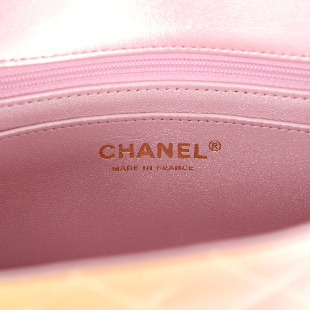 Chanel Mini Rectangular Flap Bag Iridescent Ombre Lambskin Light Gold Hardware