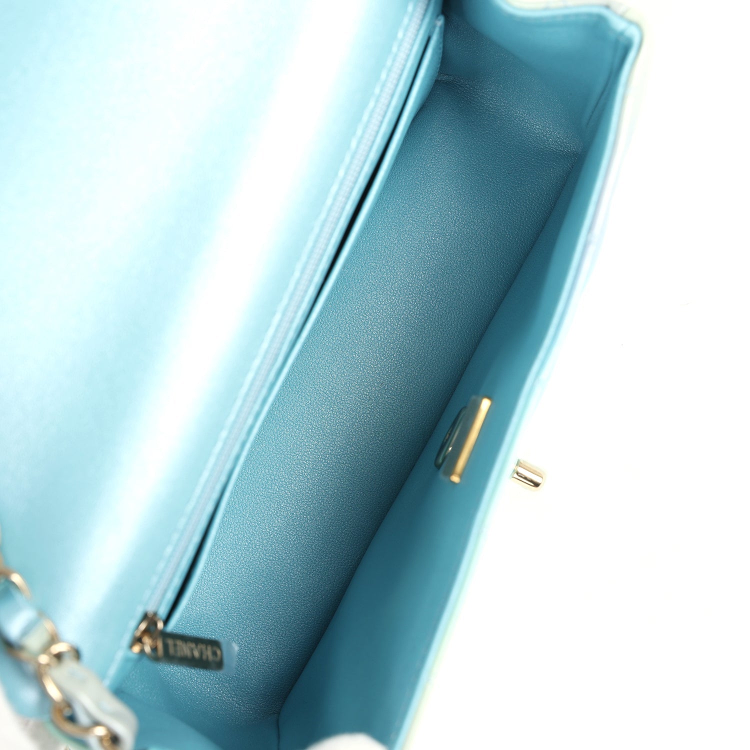 Chanel Mini Rectangular Flap Bag Iridescent Ombre Lambskin Light Gold Hardware