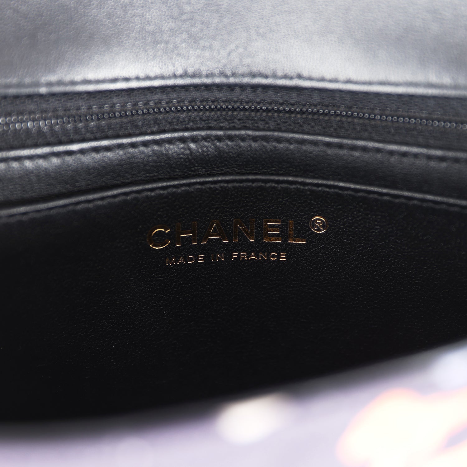Pre-owned Chanel Mini Rectangular Flap Bag Navy Multicolored Printed Fabric Gold Hardware