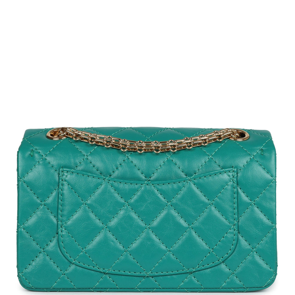 Chanel Mini Reissue 224 2.55 Flap Green Aged Calfskin Antique Gold Hardware