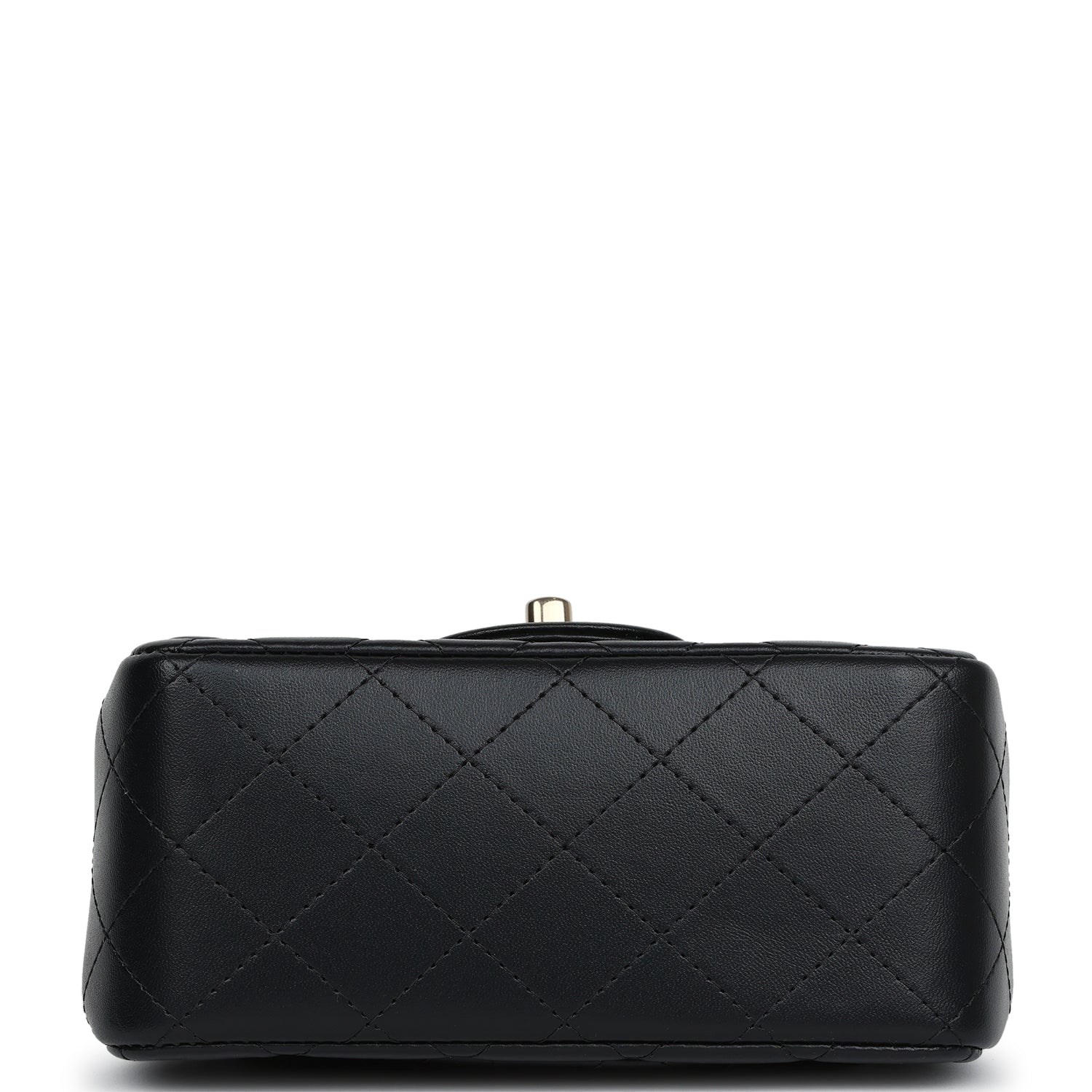 Chanel Mini Classic Square Flap Bag Black Lambskin Light Gold Hardware