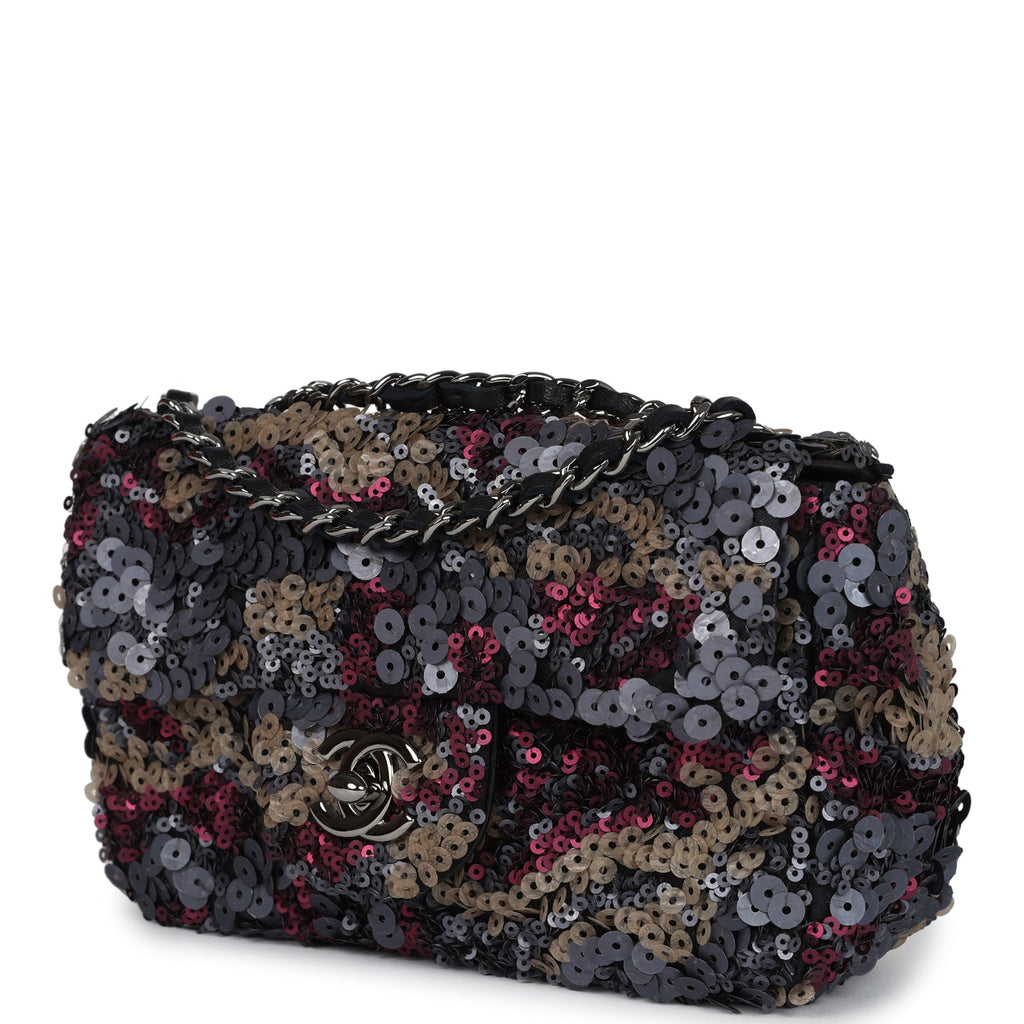 Chanel Limited Edition Extra Mini Flap Bag Multicolor Sequin Ruthenium Hardware