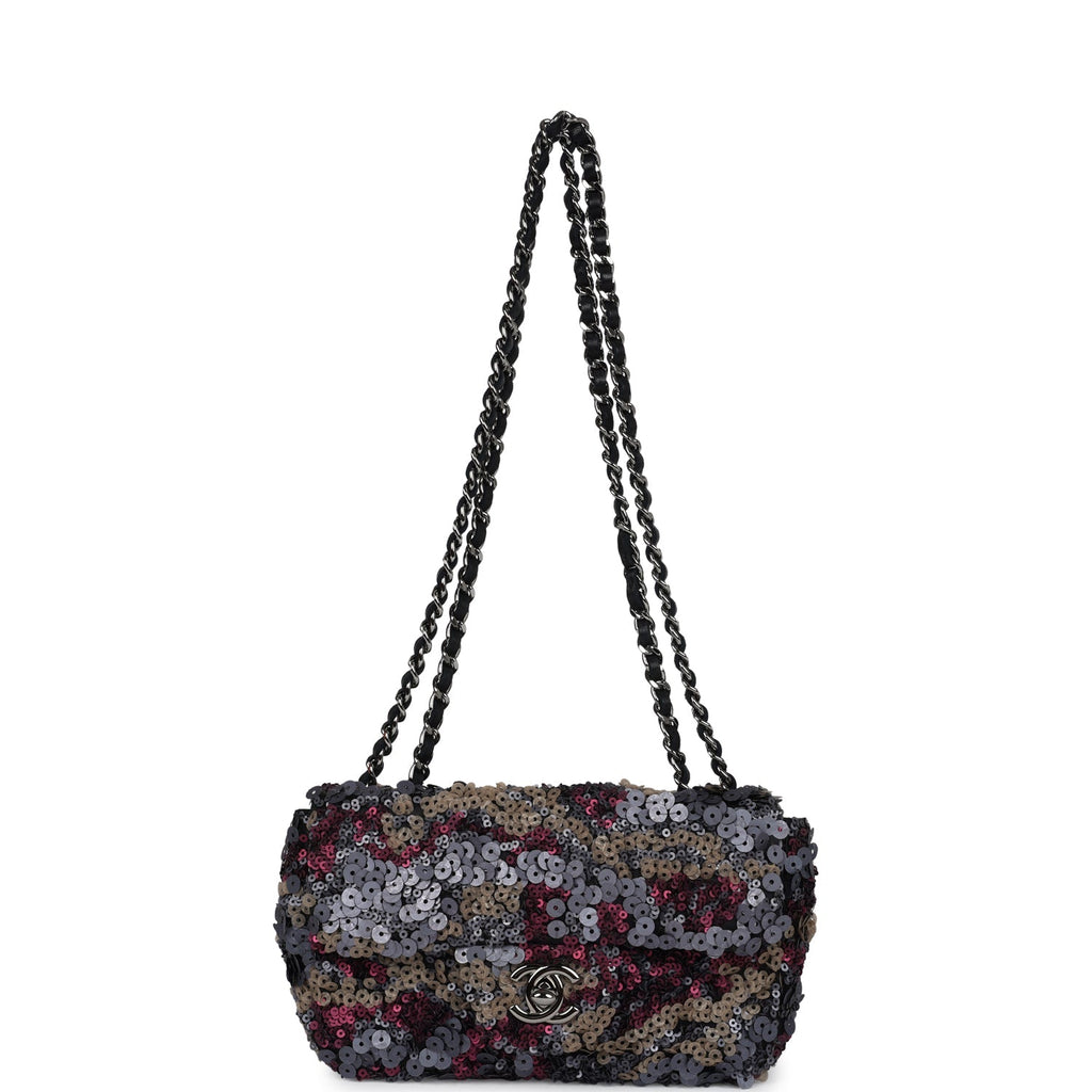 Chanel Limited Edition Extra Mini Flap Bag Multicolor Sequin Ruthenium Hardware
