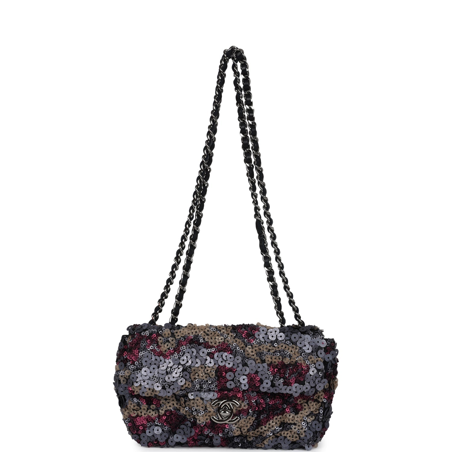 Chanel Limited Edition Extra Mini Flap Bag Multicolor Sequin Ruthenium Hardware