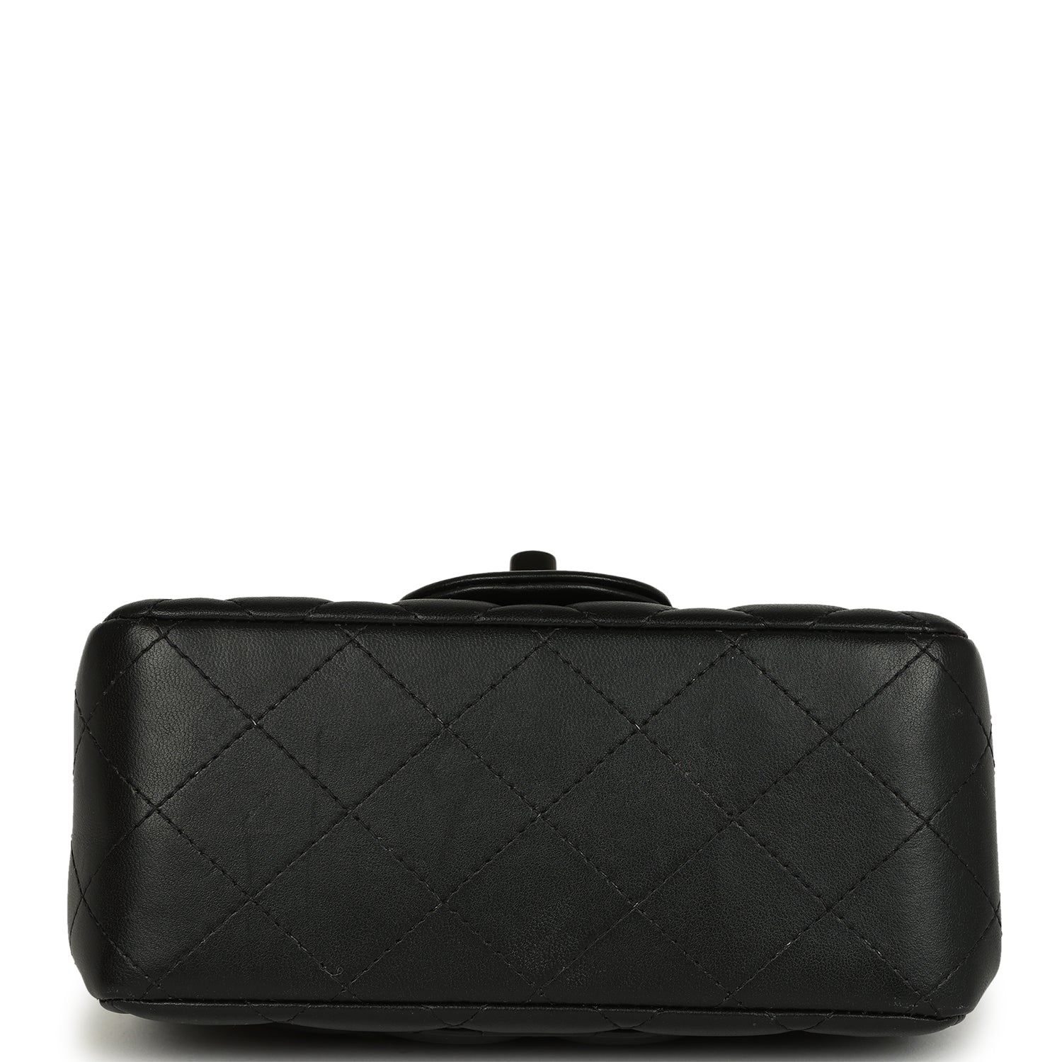 Pre-owned Chanel Mini Classic Square Flap Bag So Black Lambskin Black Hardware