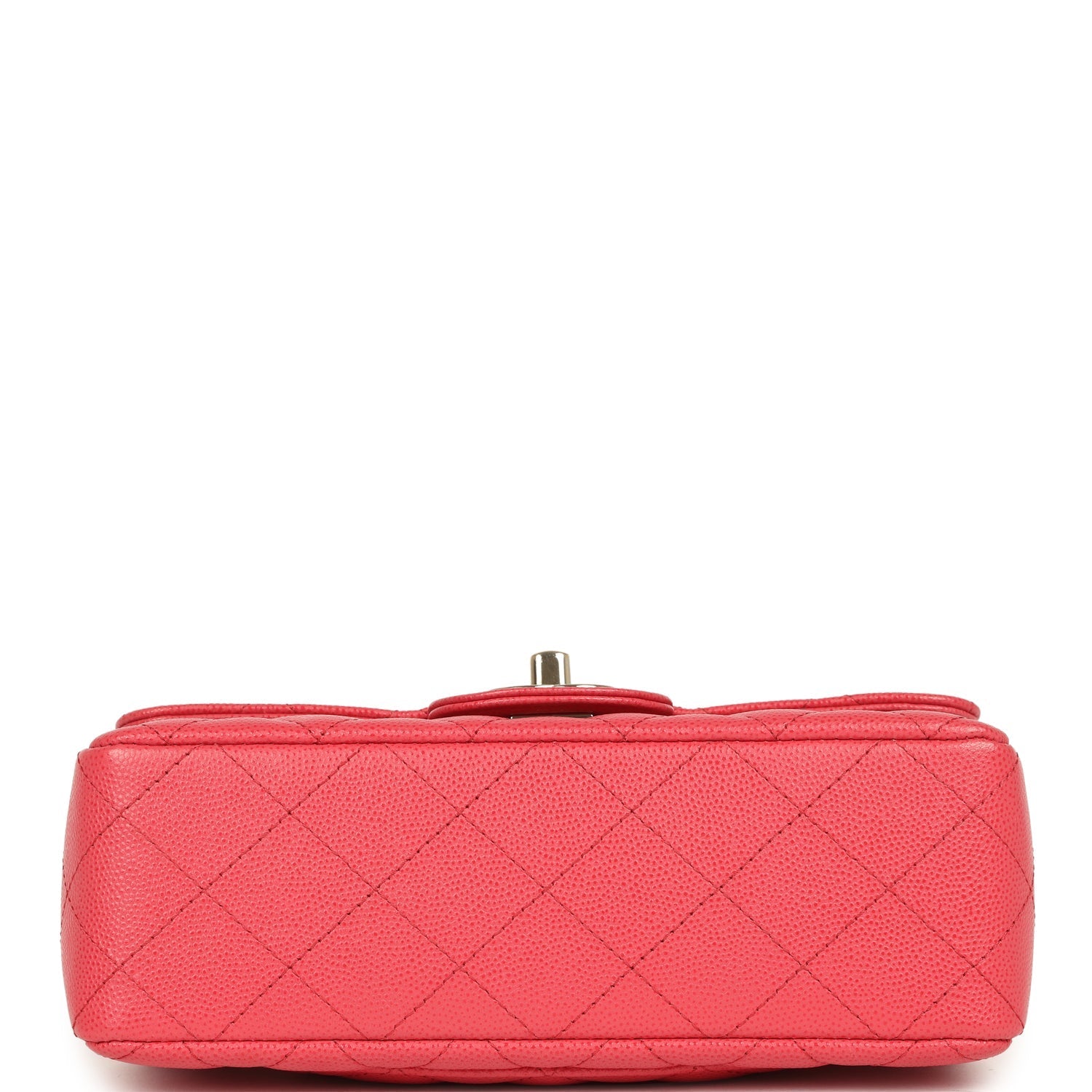 Chanel Mini Classic Rectangular Flap Bag Dark Pink Caviar Light Gold Hardware