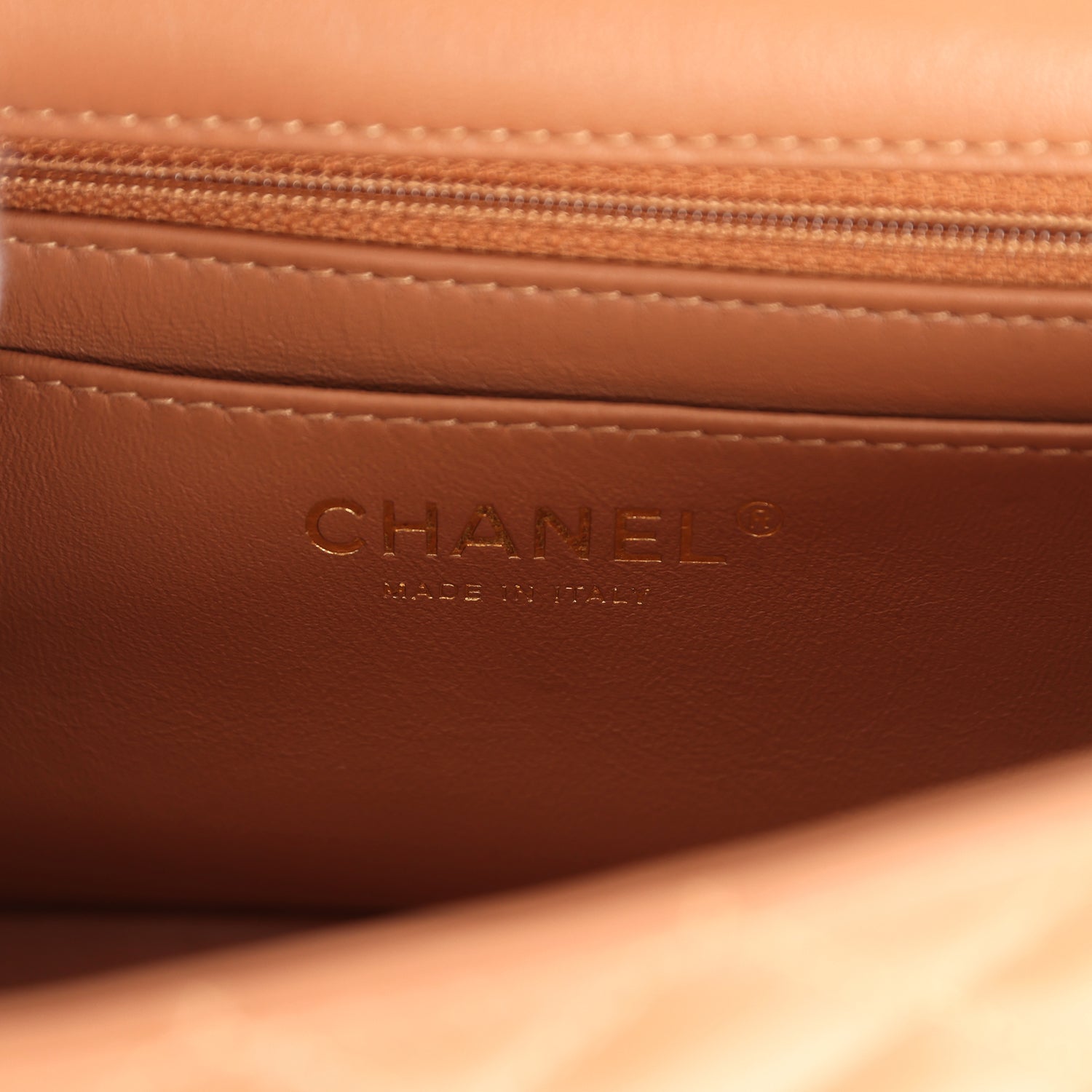 Chanel Mini Rectangular Flap Bag Caramel Lambskin Light Gold Hardware