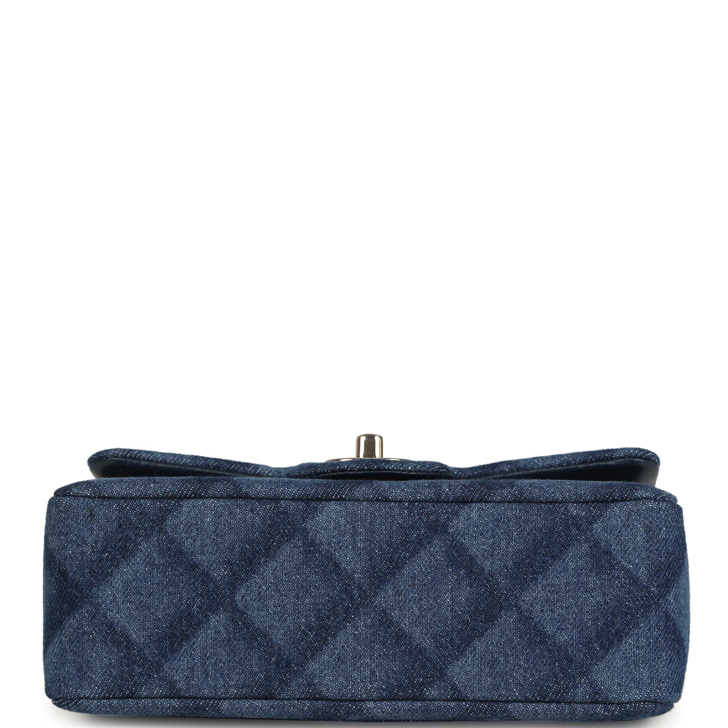 Chanel Mini Classic Rectangular Flap Bag Dark Blue Denim Light Gold Hardware