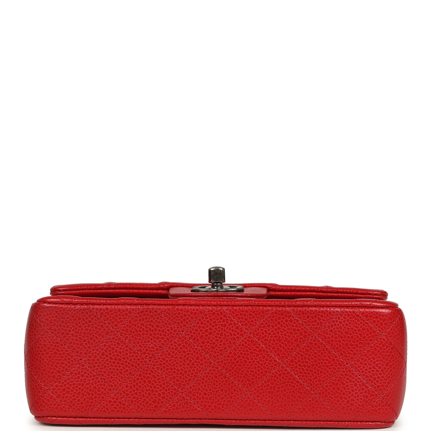 Chanel Mini Classic Rectangular Flap Bag Red Caviar Aged Ruthenium Hardware