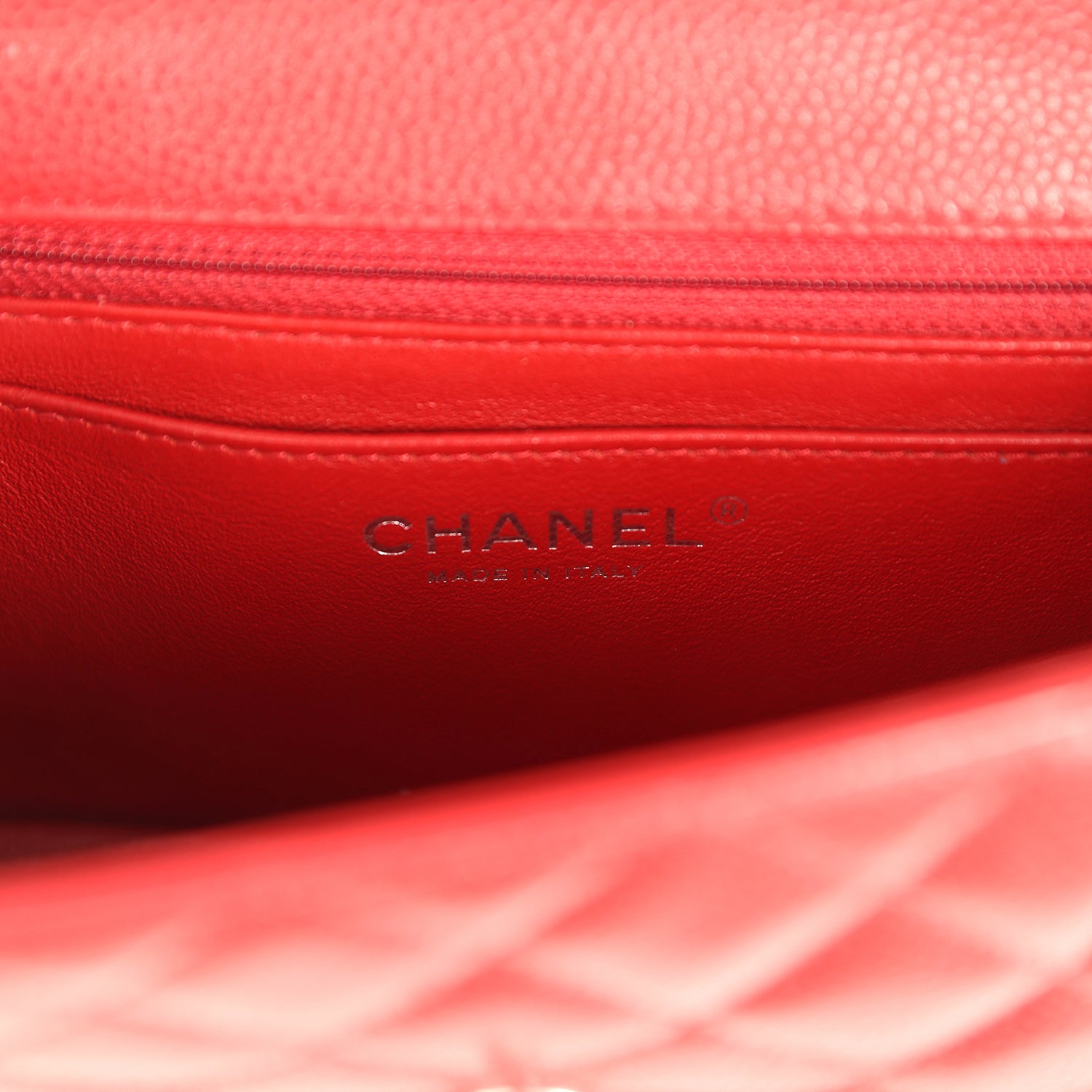 Chanel Mini Classic Rectangular Flap Bag Red Caviar Aged Ruthenium Hardware