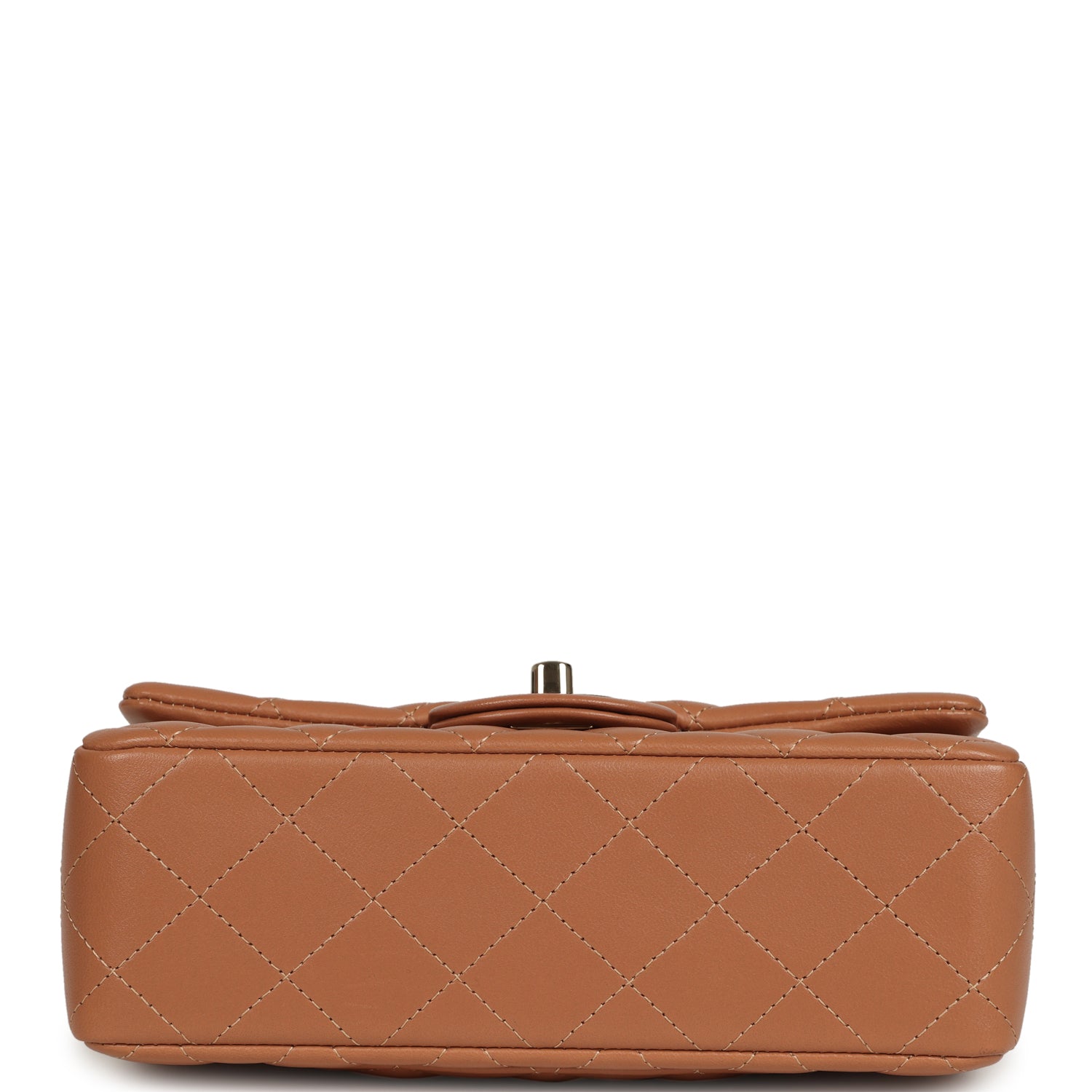 Pre-owned Chanel Mini Classic Rectangular Flap Bag Caramel Lambskin Light Gold Hardware