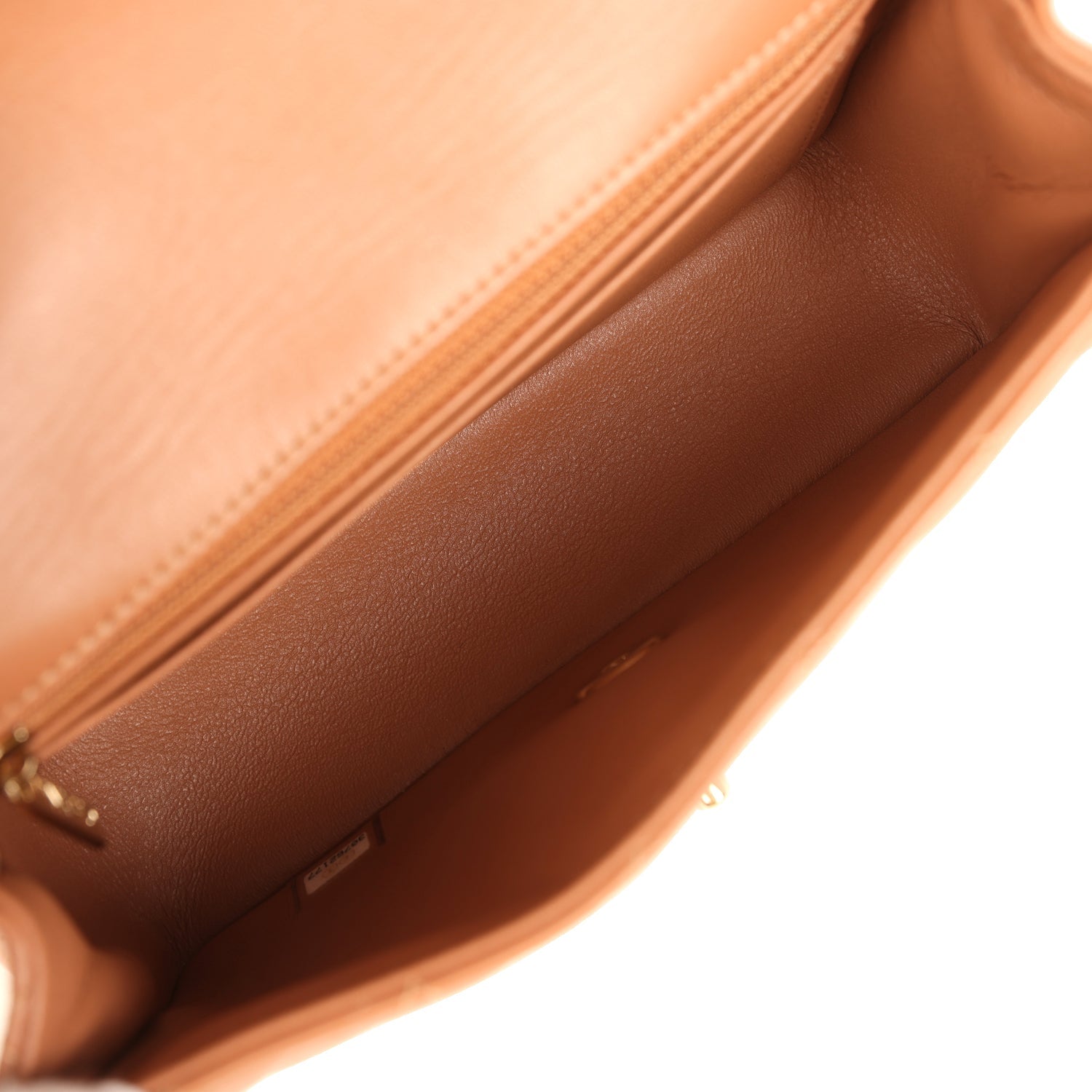 Pre-owned Chanel Mini Classic Rectangular Flap Bag Caramel Lambskin Light Gold Hardware