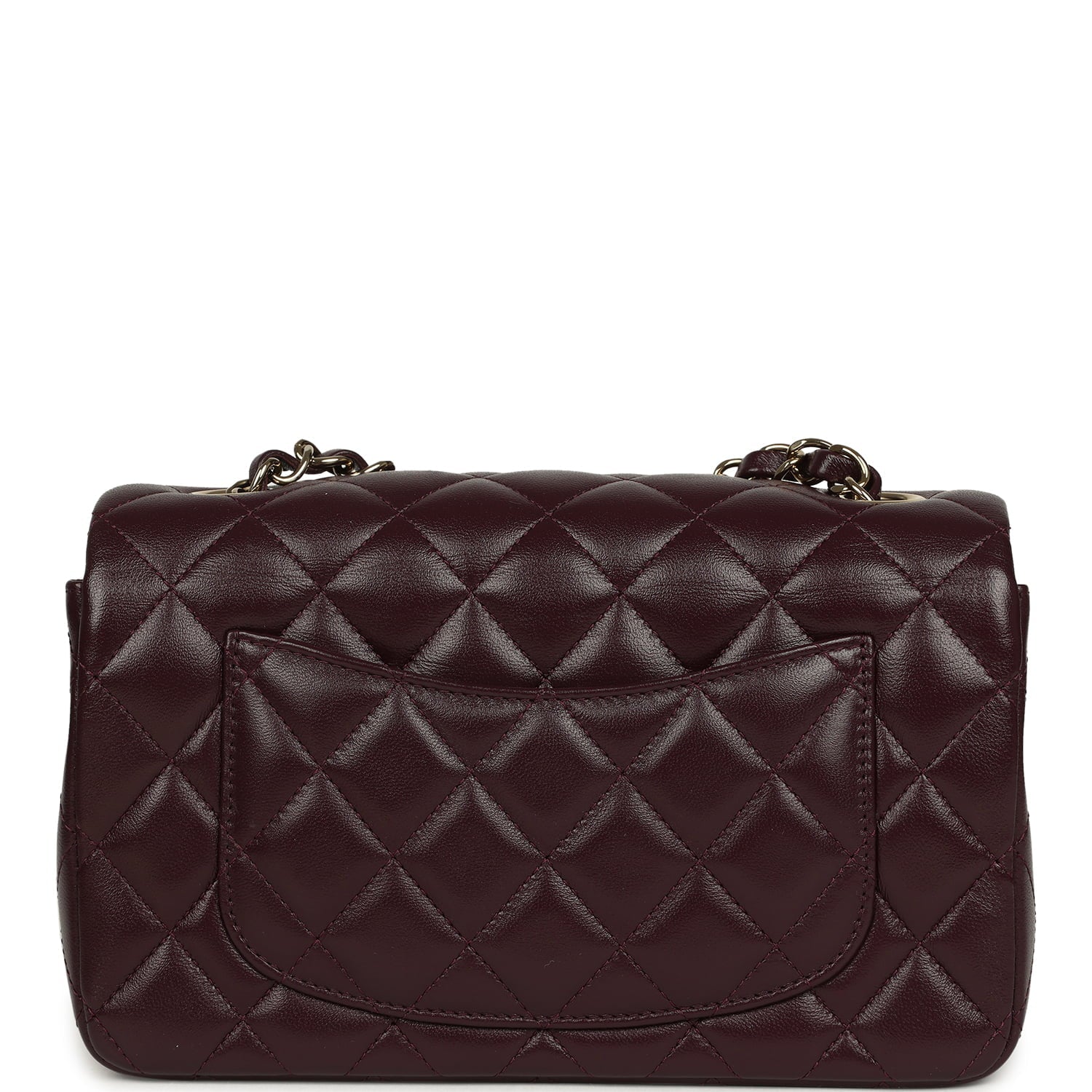Chanel Mini Classic Rectangular Flap Bag Burgundy Shiny Lambskin Light Gold Hardware