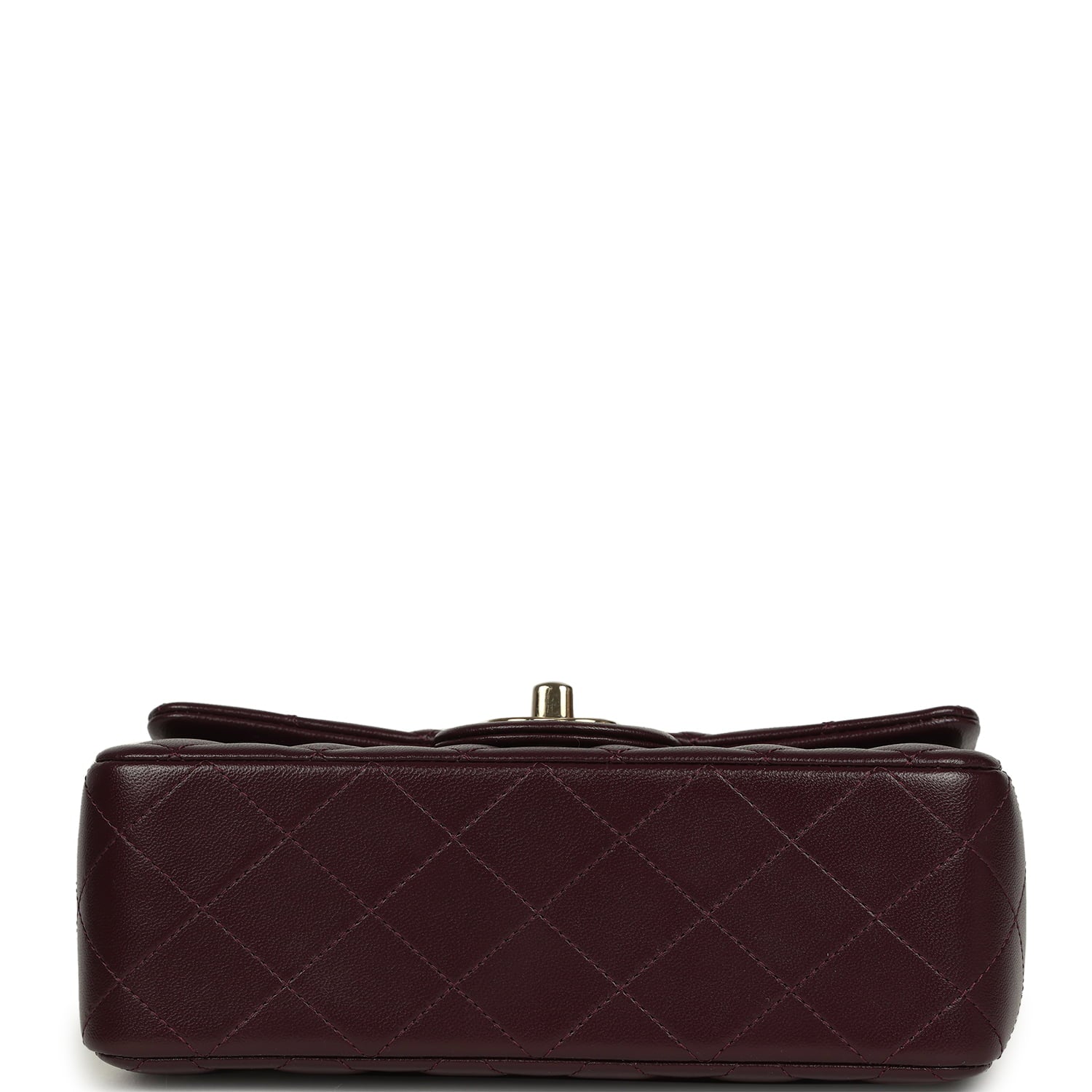 Chanel Mini Classic Rectangular Flap Bag Burgundy Shiny Lambskin Light Gold Hardware