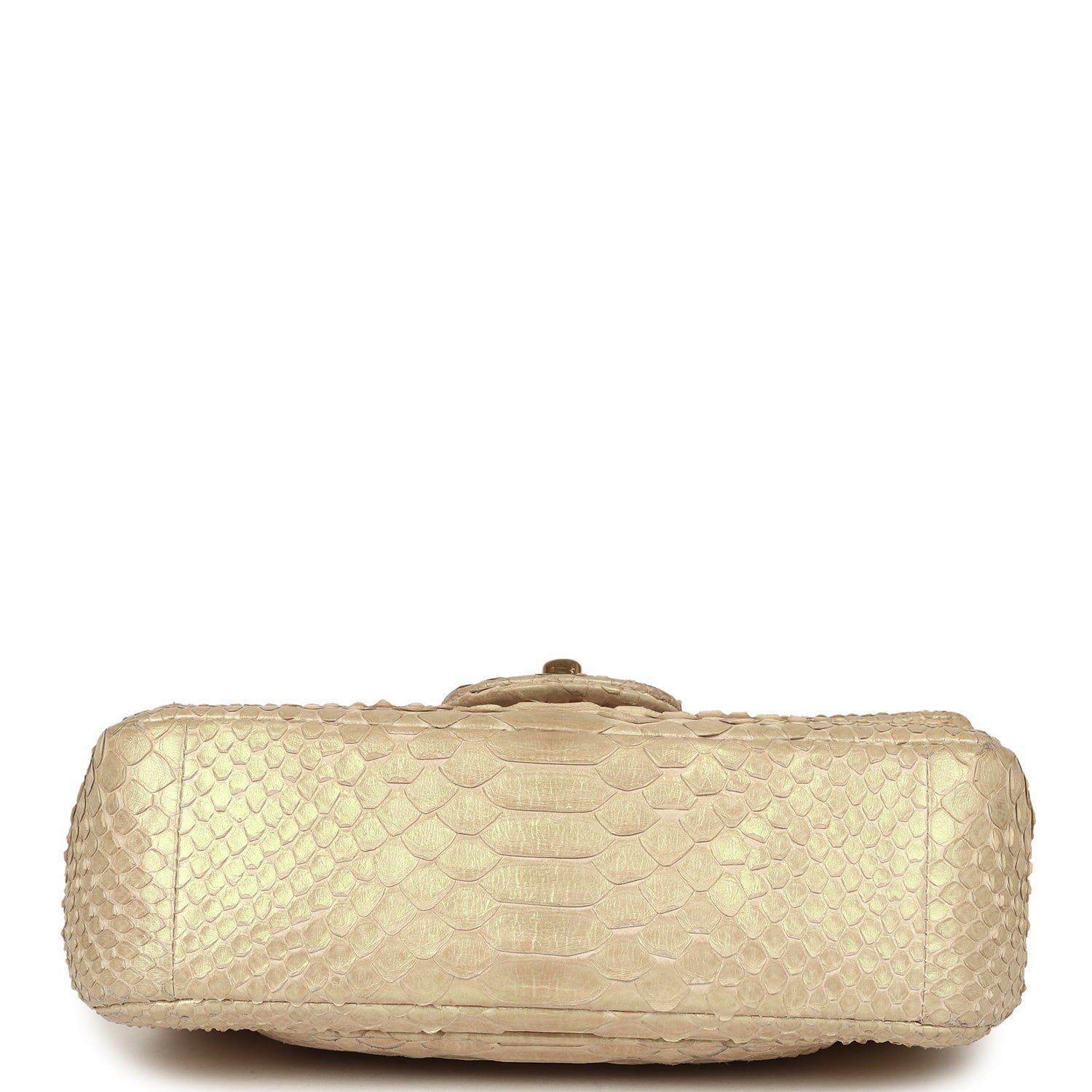 Chanel Mini Rectangular Flap Bag Iridescent Gold Python Gold Hardware