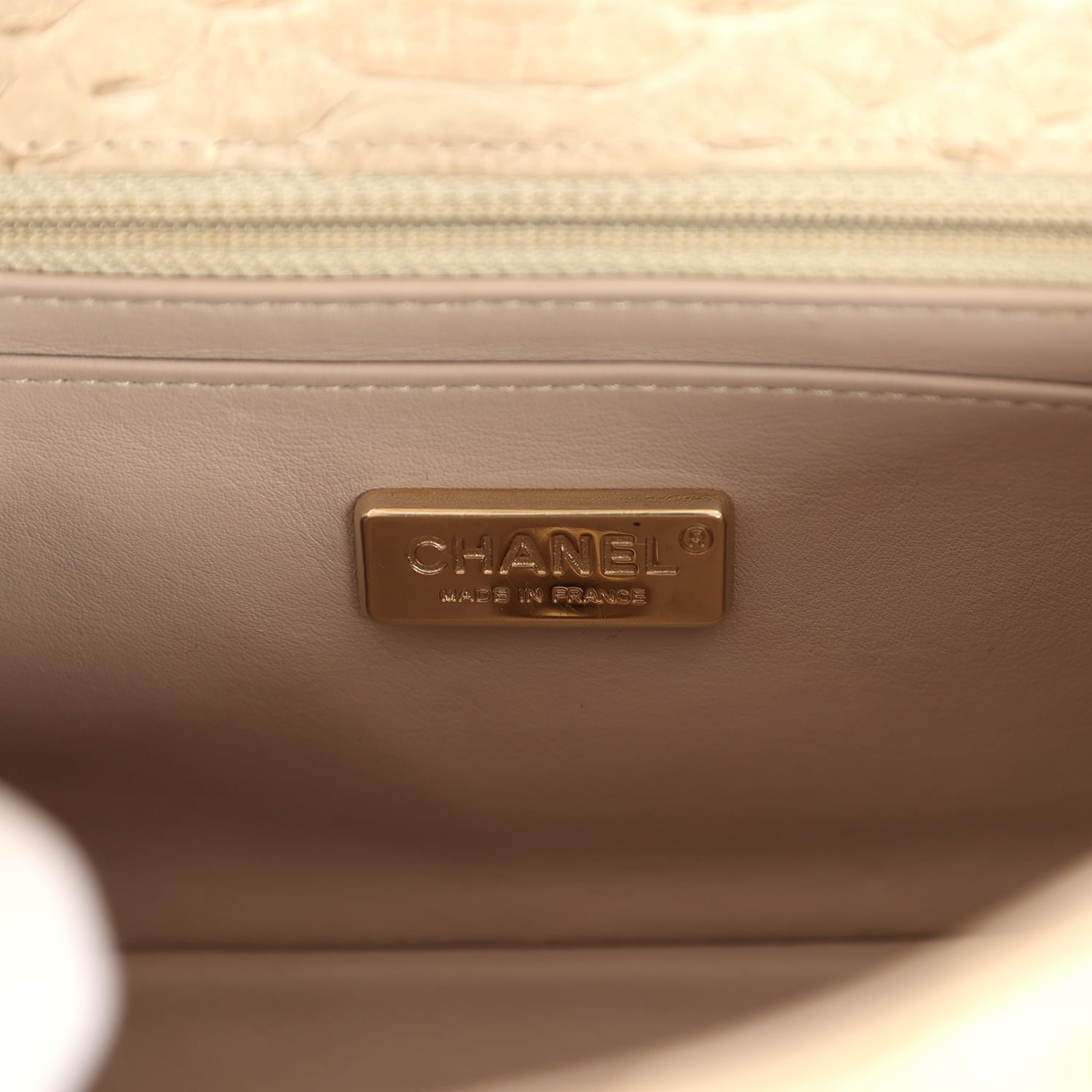 Chanel Mini Rectangular Flap Bag Iridescent Gold Python Gold Hardware
