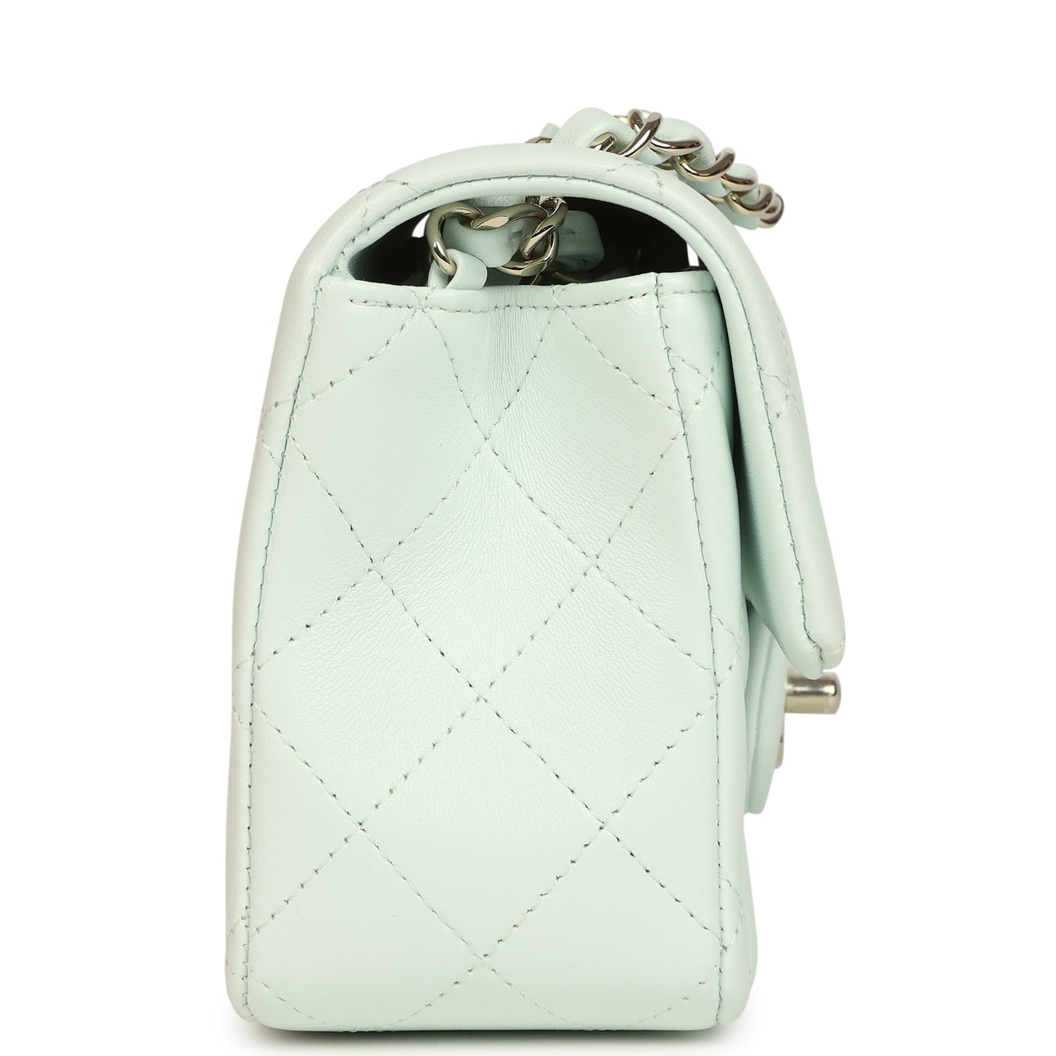 Chanel Mini Classic Rectangular Flap Bag New Lambskin Light Gold Hardware