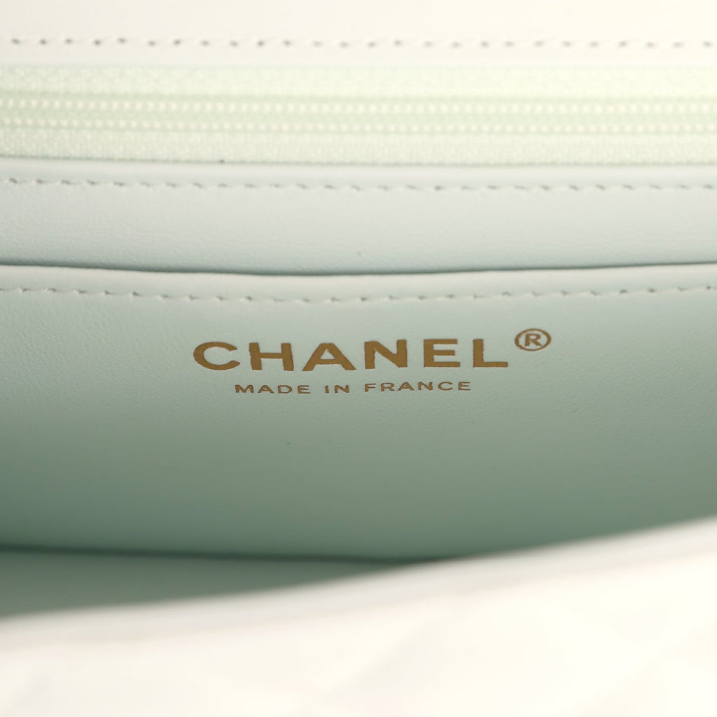 Chanel Mini Classic Rectangular Flap Bag New Lambskin Light Gold Hardware
