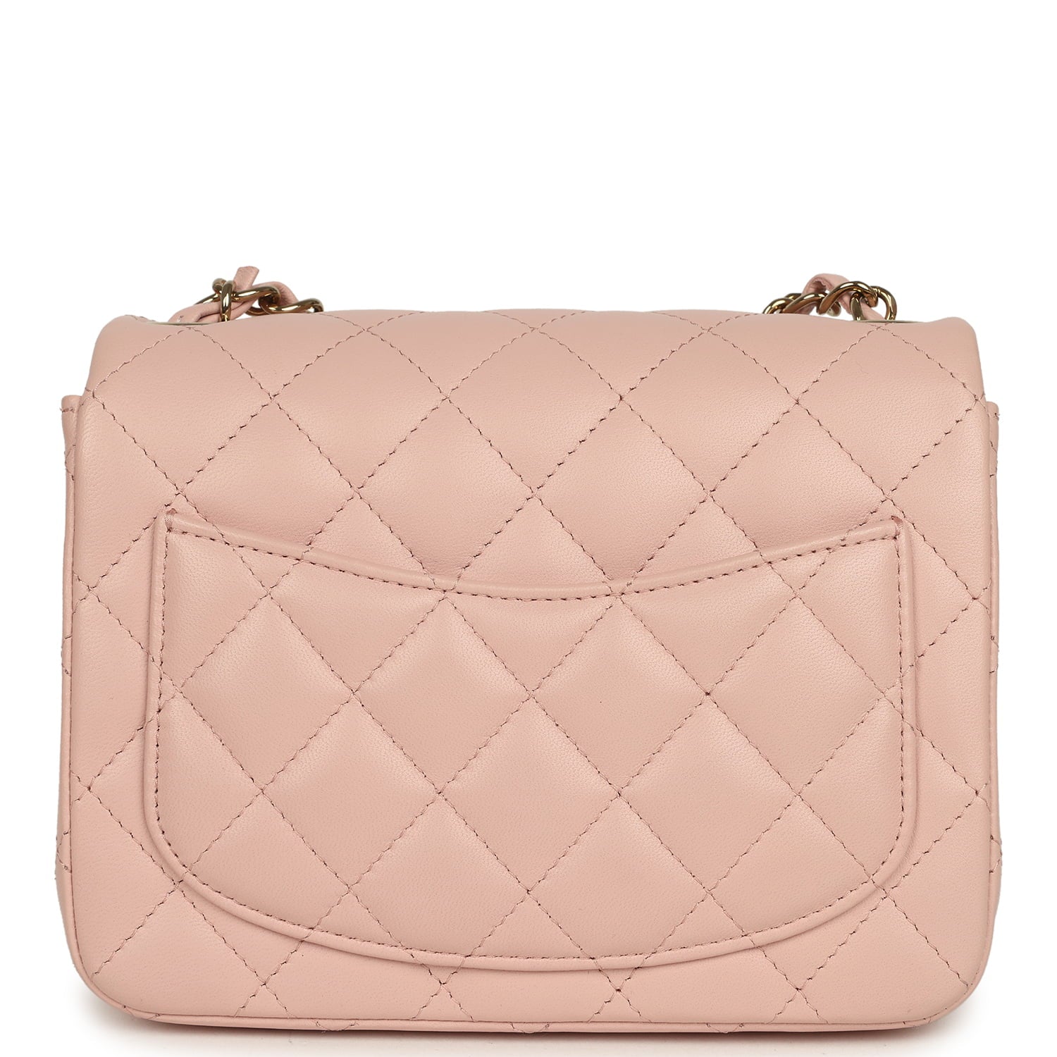 Chanel Mini Classic Square Flap Bag Pink Lambskin Light Gold Hardware