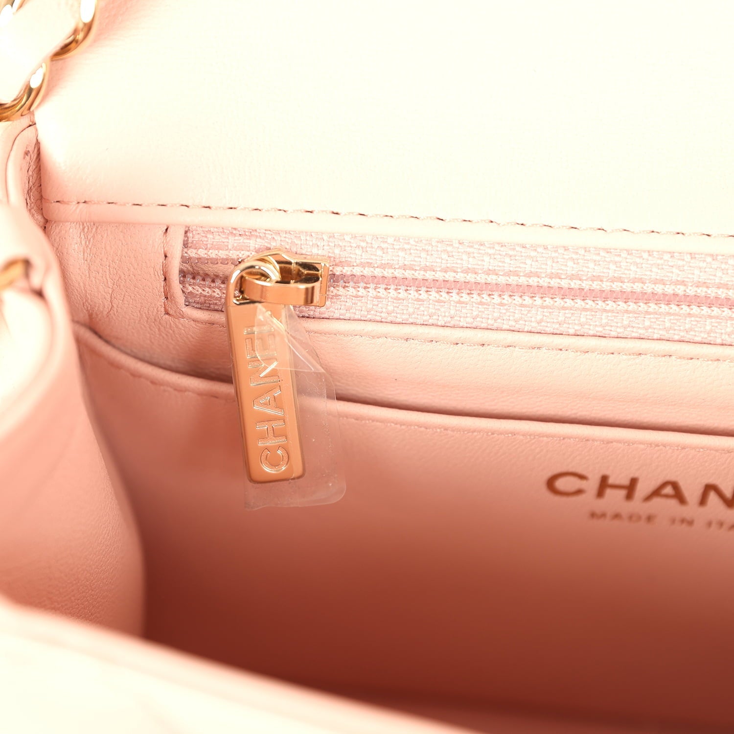 Chanel Mini Classic Square Flap Bag Pink Lambskin Light Gold Hardware