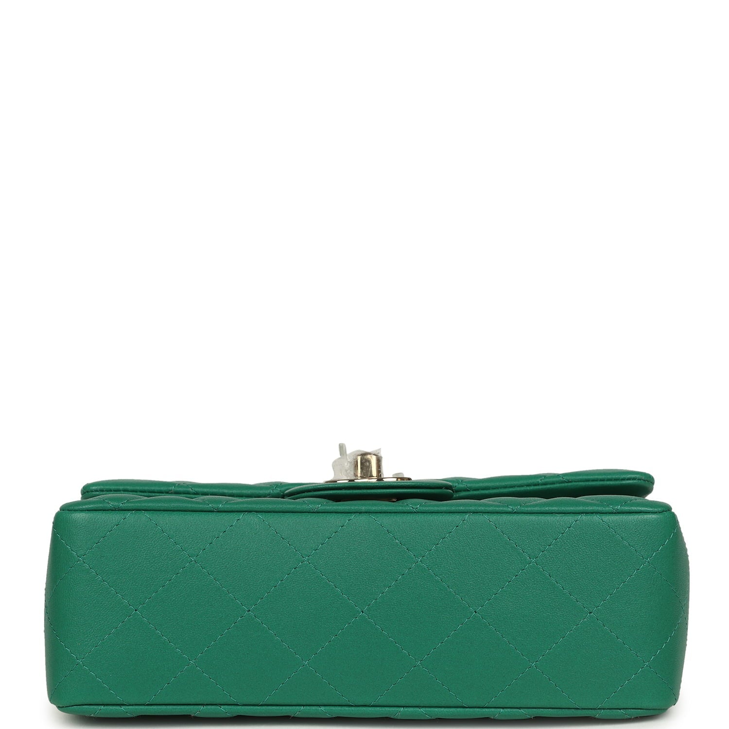 Chanel Mini Classic Rectangular Flap Bag Green Lambskin Light Gold Hardware