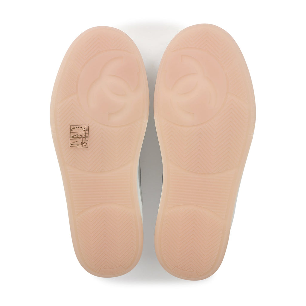 Chanel CC Low Top Sneakers White and Pink 37.5 EU
